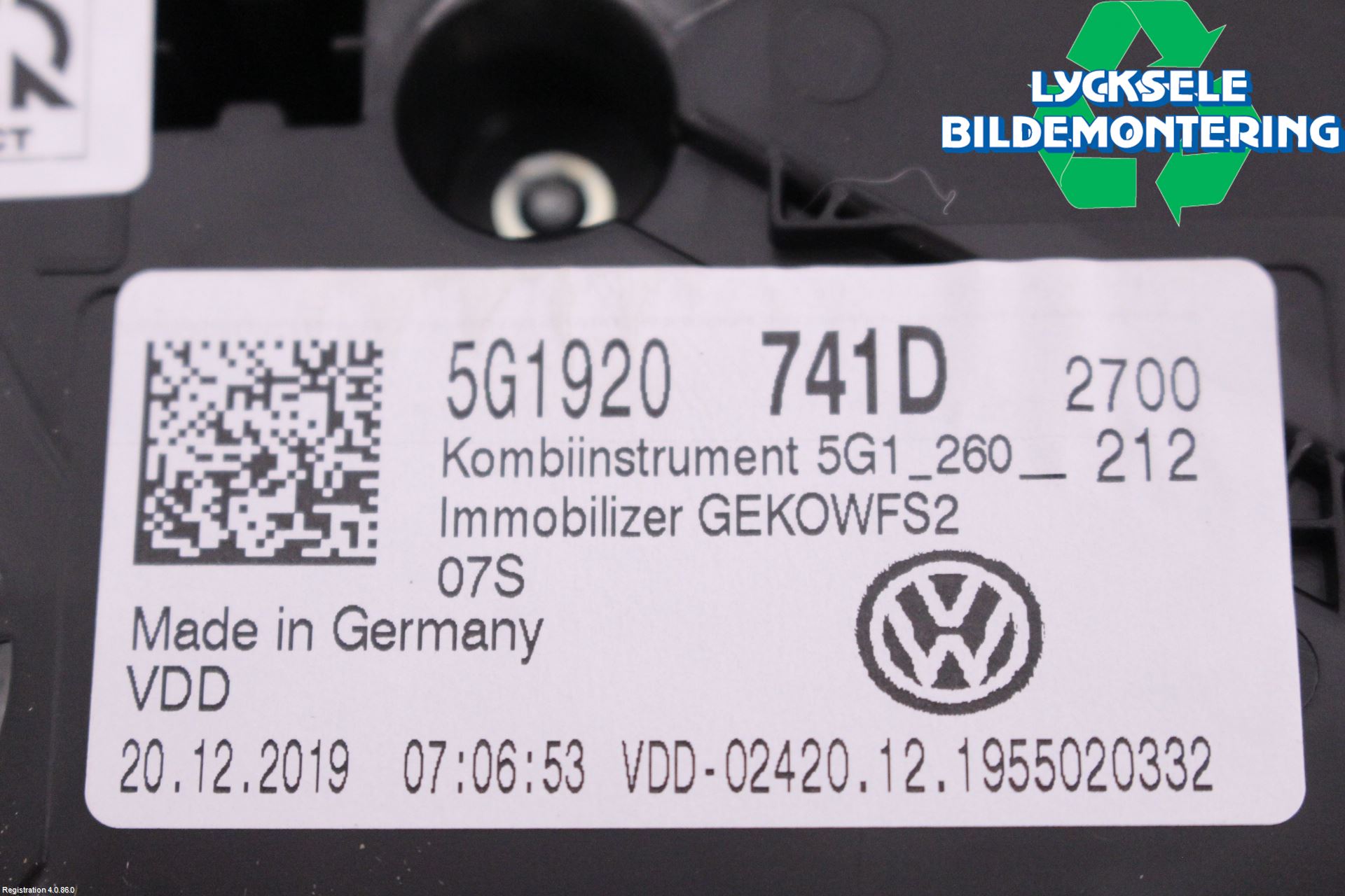 Volkswagen VW GOLF / E-GOLF VII 13-20 Instrument Komb