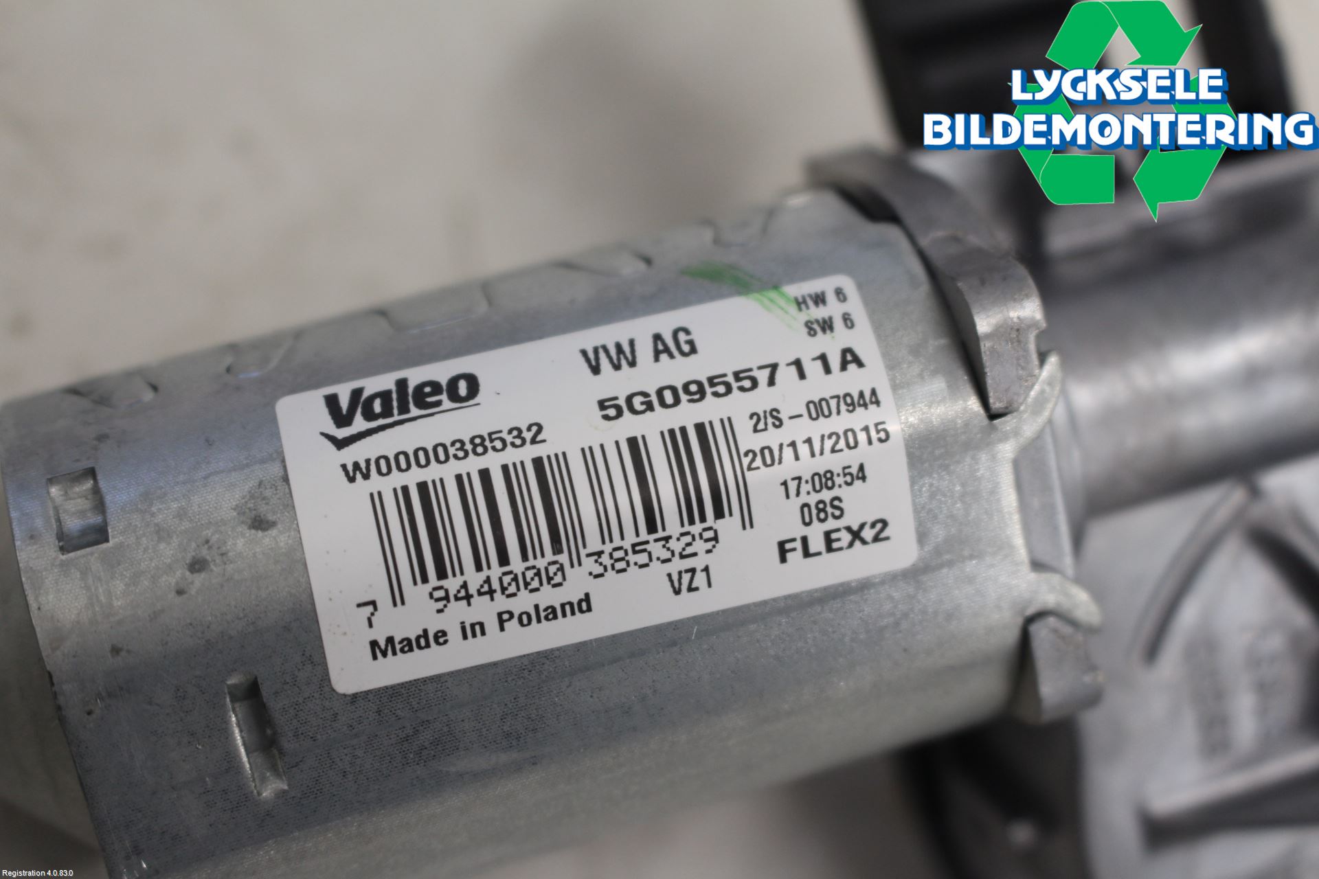 Volkswagen VW GOLF / E-GOLF VII 13-20 Torkarmotor Baklucka