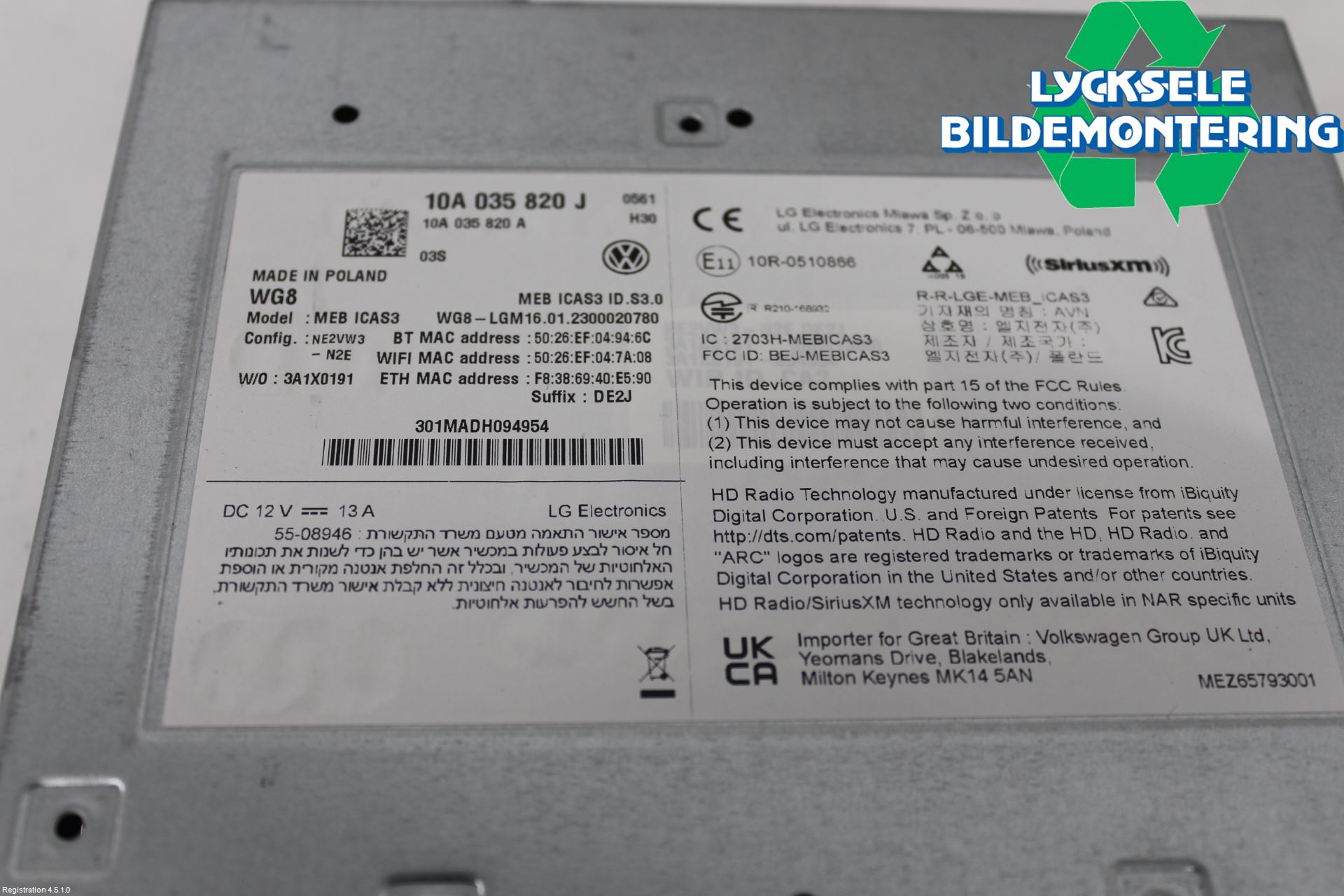 Volkswagen VW ID.4 21- Cd Radio - Multimediapanel