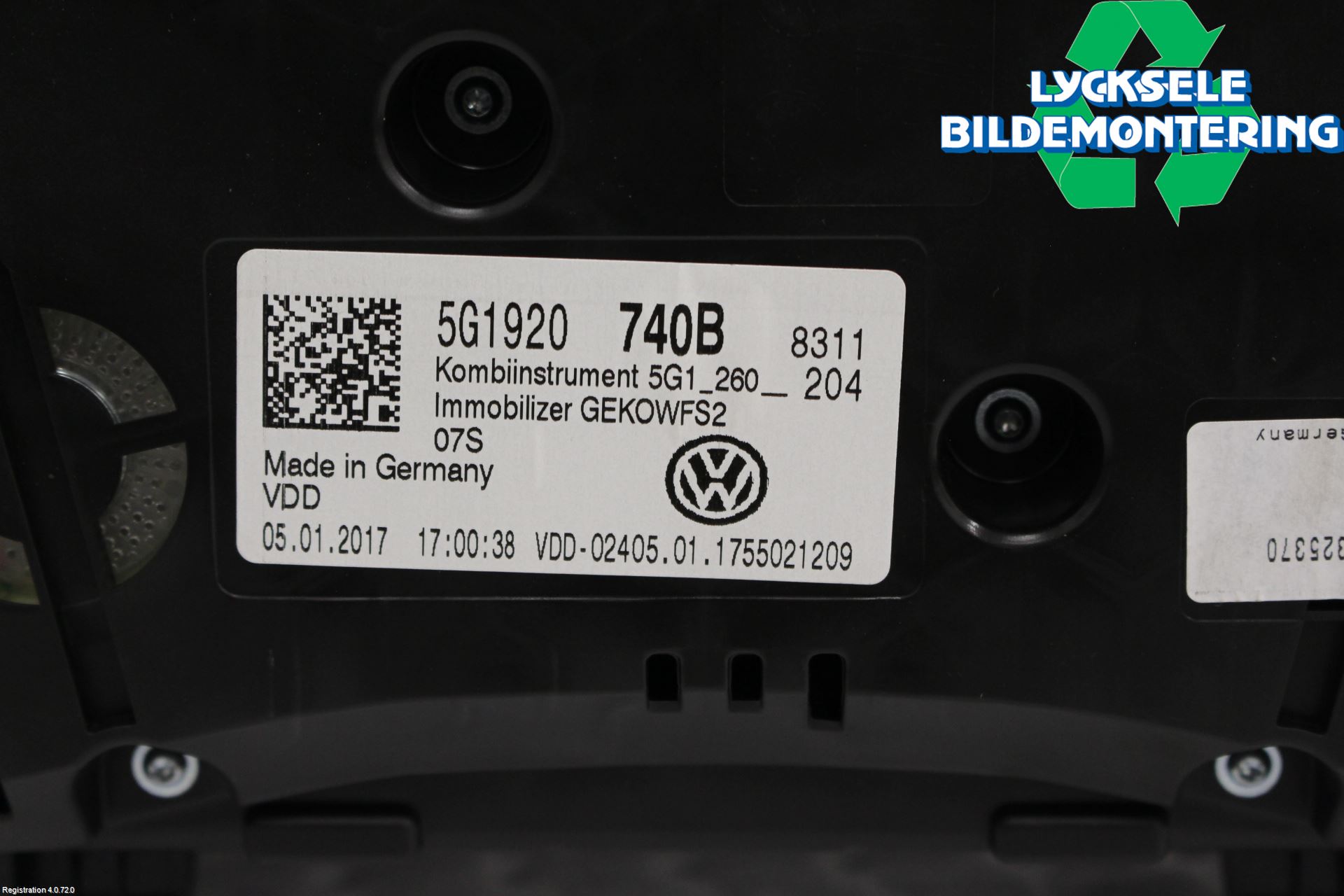 Volkswagen VW GOLF / E-GOLF VII 13-20 Instrument Komb