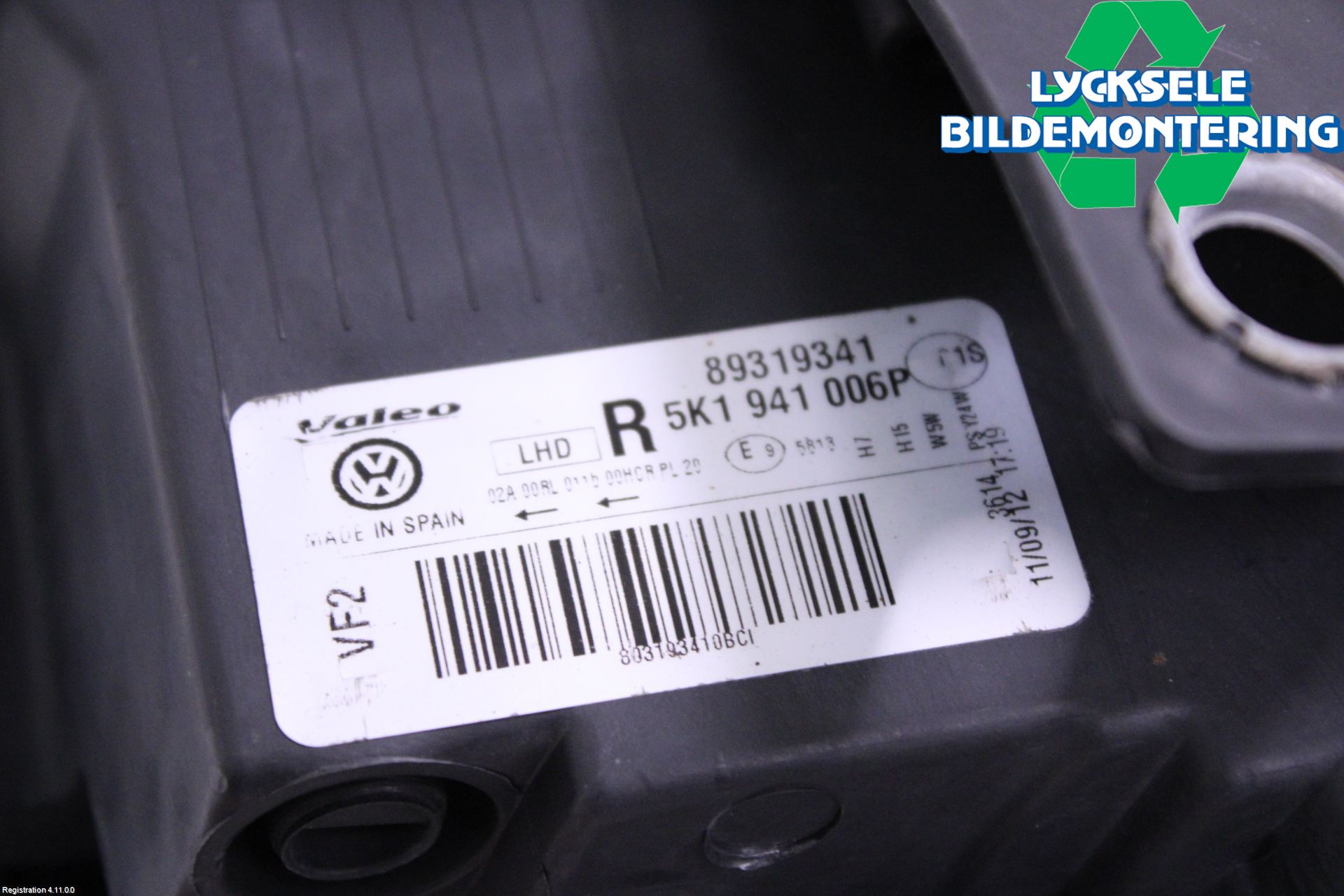 Volkswagen VW GOLF VI 09-13 Strålkastare Höger