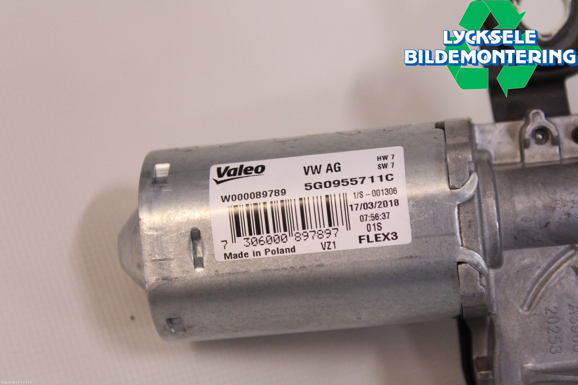 Volkswagen VW GOLF / E-GOLF VII 13-20 Torkarmotor Baklucka