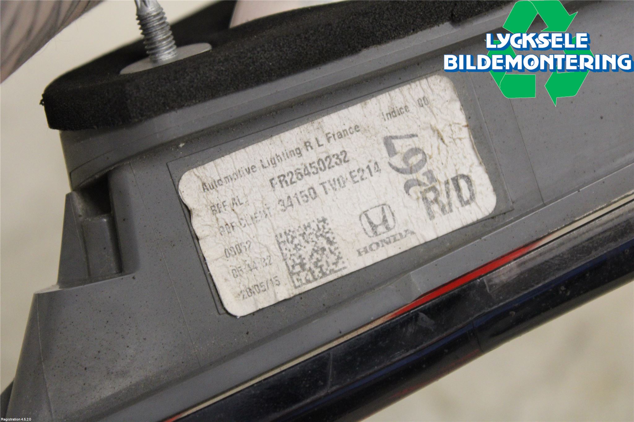 Honda CIVIC 12-16 Bakljus Lucka Hö