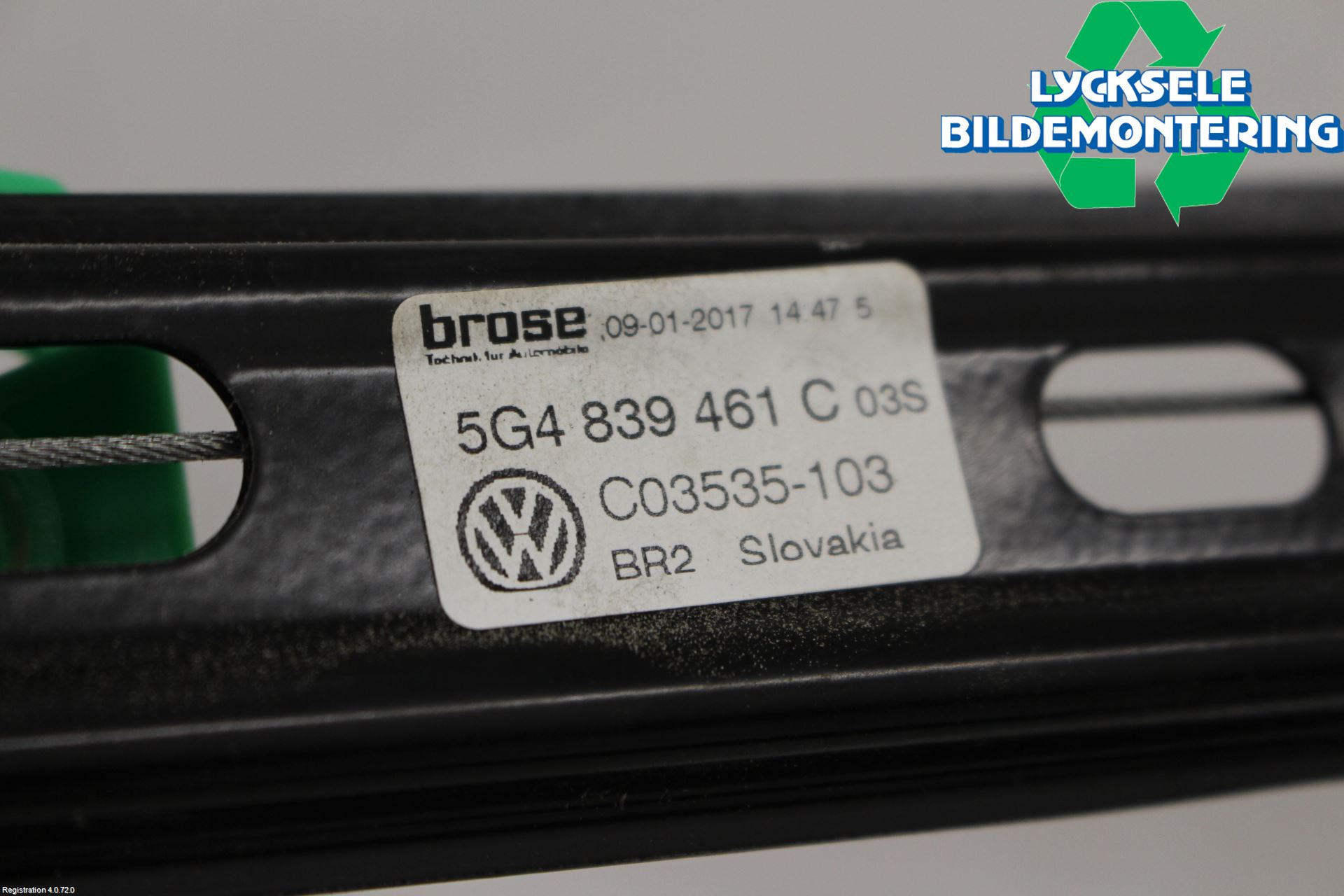 Volkswagen VW GOLF / E-GOLF VII 13-20 Fönsterhissmekanism