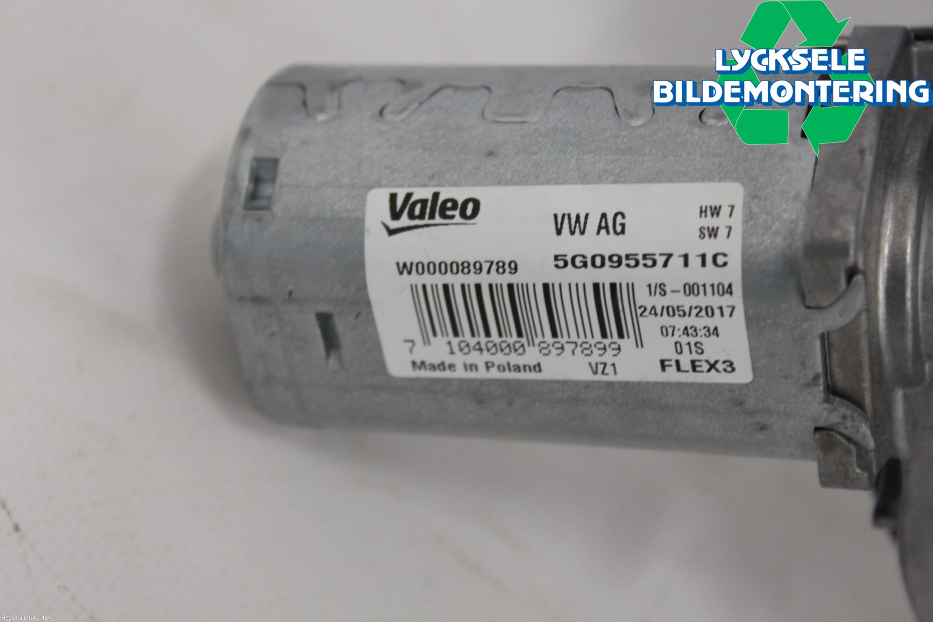 Volkswagen VW GOLF / E-GOLF VII 13-20 Torkarmotor Baklucka