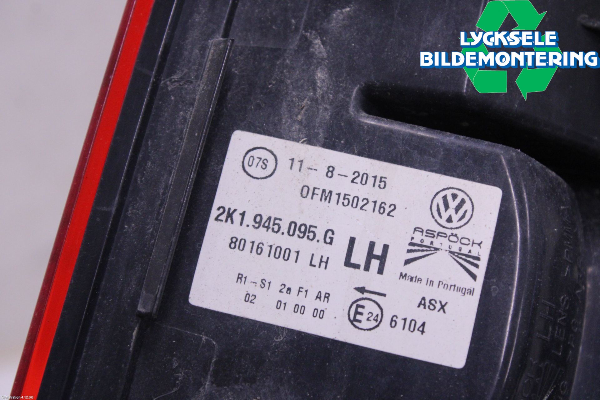 Volkswagen VW CADDY 16-20 Bakljus Vänster