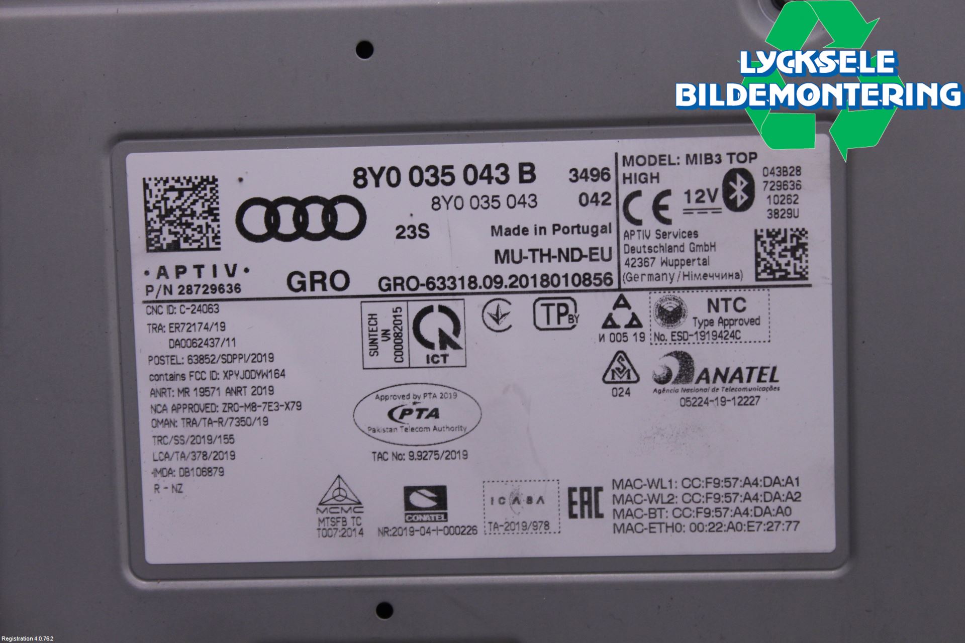 Audi A3/S3 8Y 21- Cd Radio - Multimediapanel