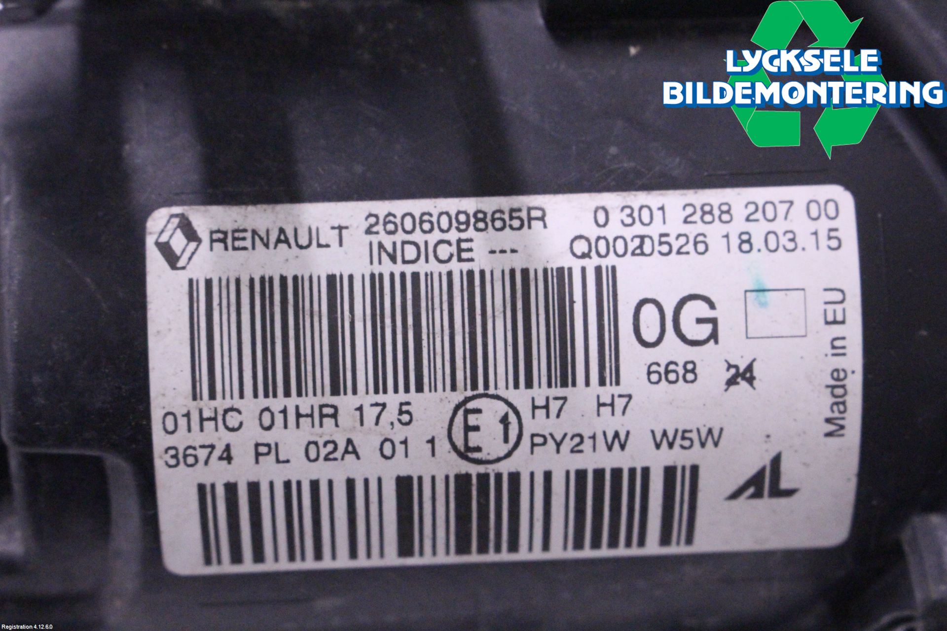 Renault MEGANE III 09-15 Strålkastare Vänster