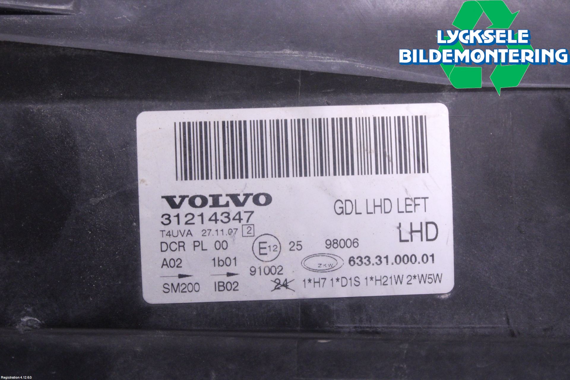 Volvo XC70 08-13 Strålkastare Vänster