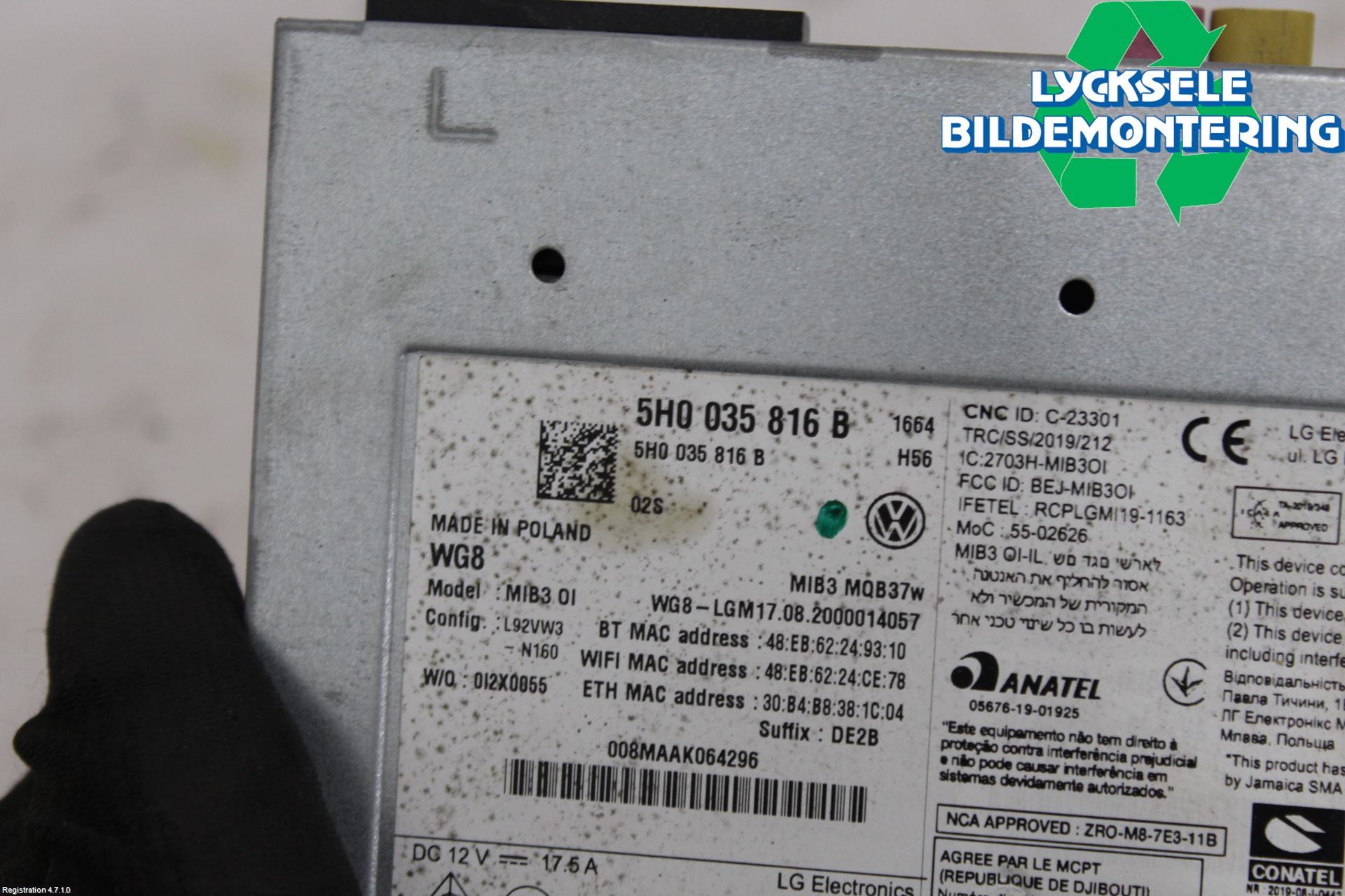 Volkswagen VW GOLF / E-GOLF VIII 20- Styrenhet Multimedia