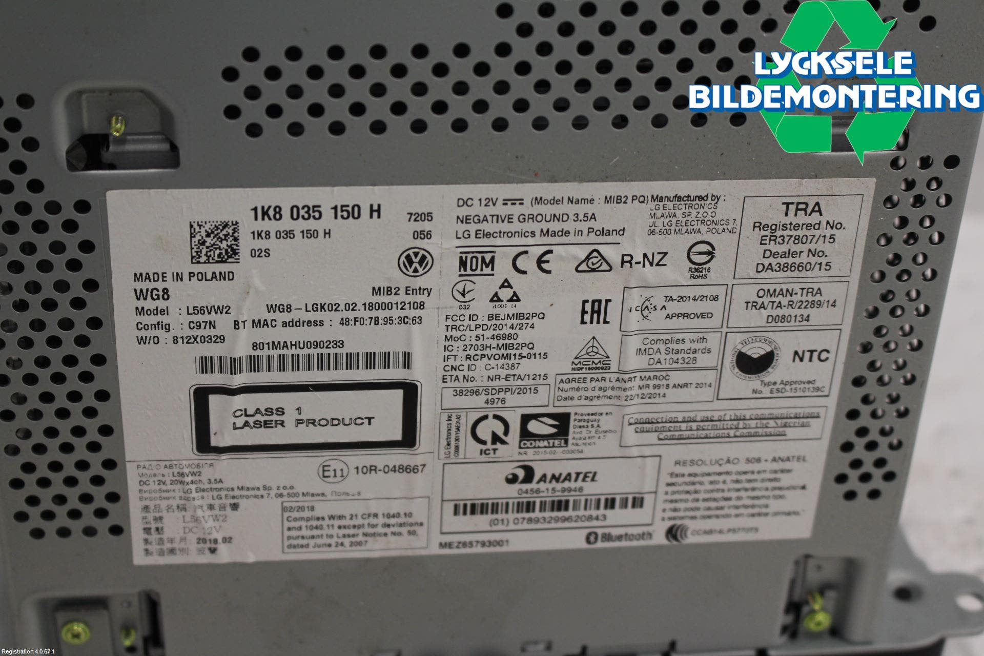 Volkswagen VW CADDY 16-20 Cd Radio - Multimediapanel