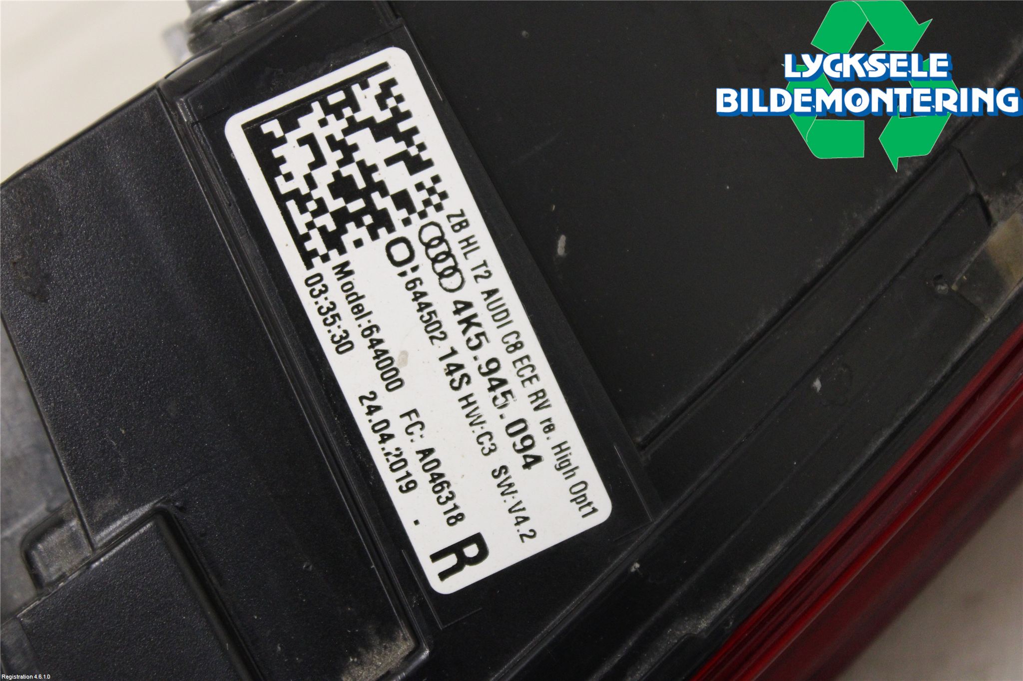 Audi A6 F2/C8 19- Bakljus Lucka Hö