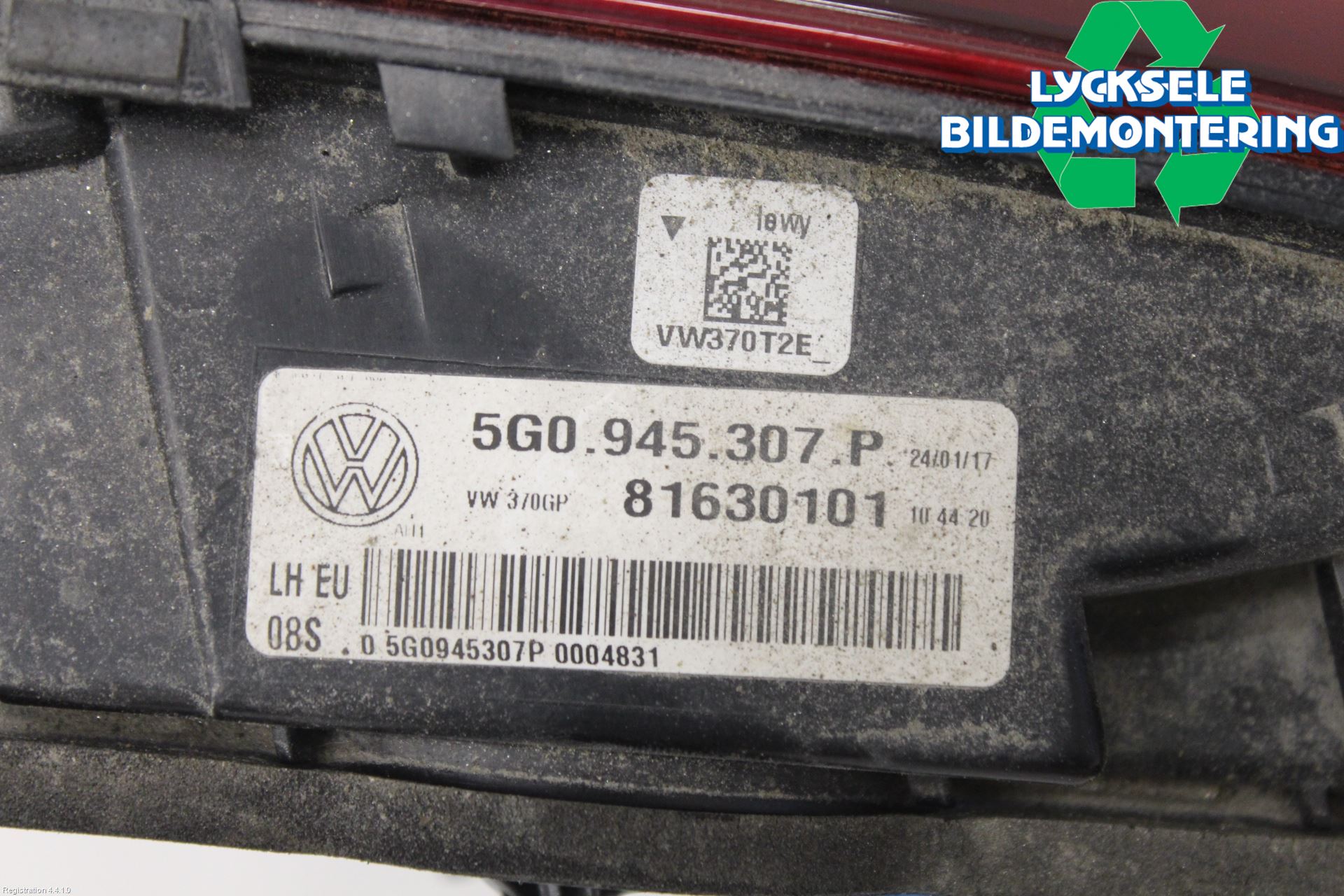 Volkswagen VW GOLF / E-GOLF VII 13-20 Bakljus Lucka Vä