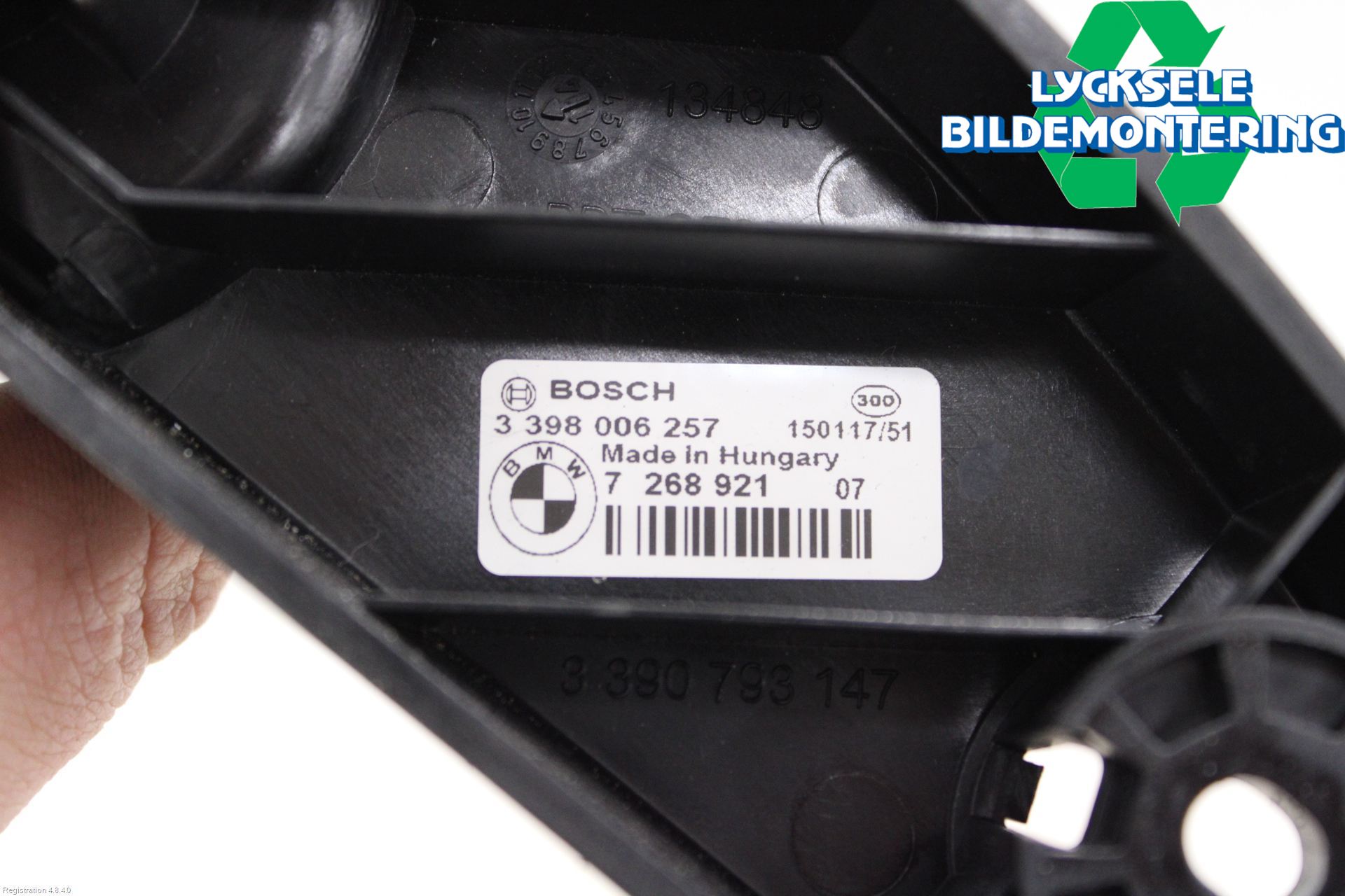 BMW 3 F30/F31/F80 12-19 Torkarmekanism Bakruta
