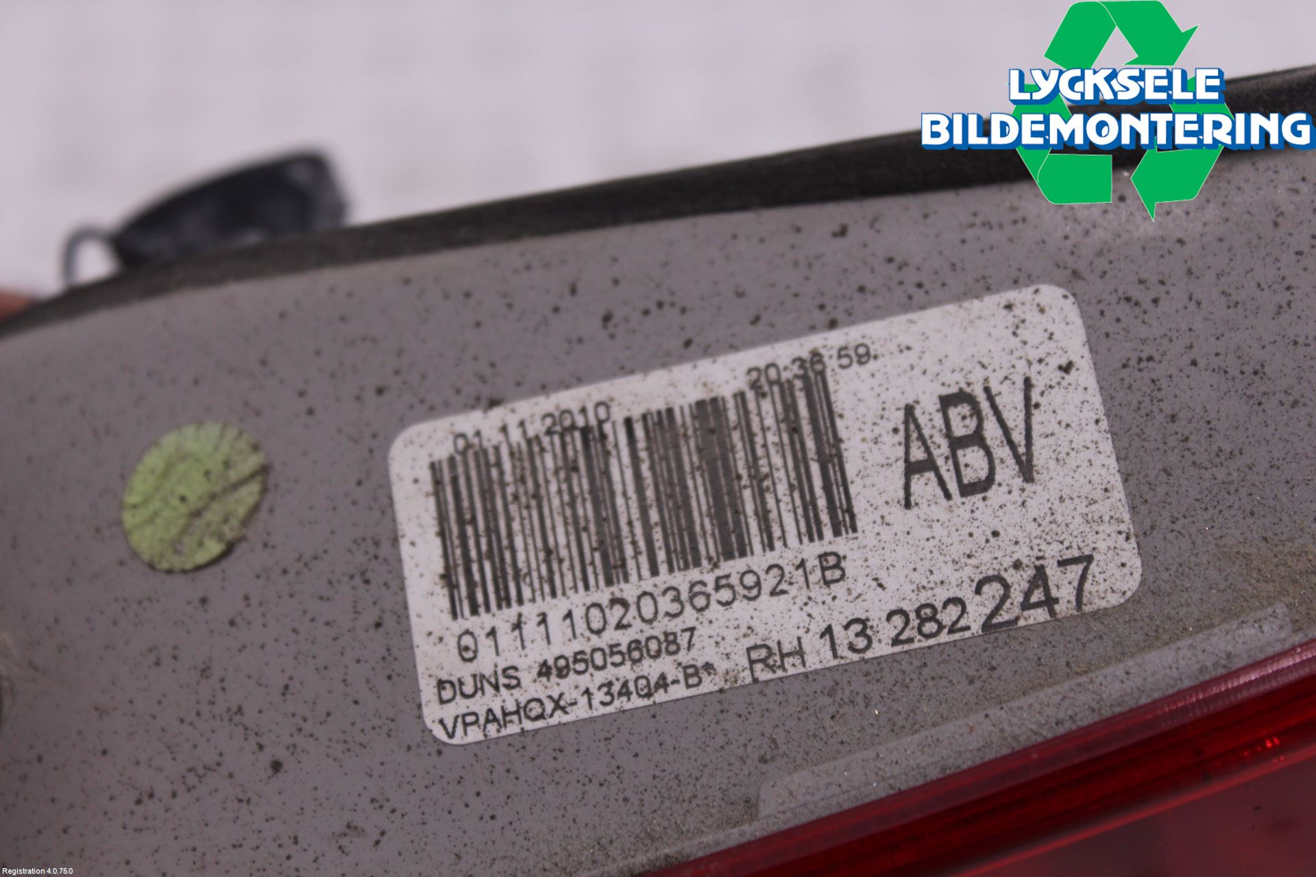 Opel ASTRA J 10-15 Bakljus Lucka Hö