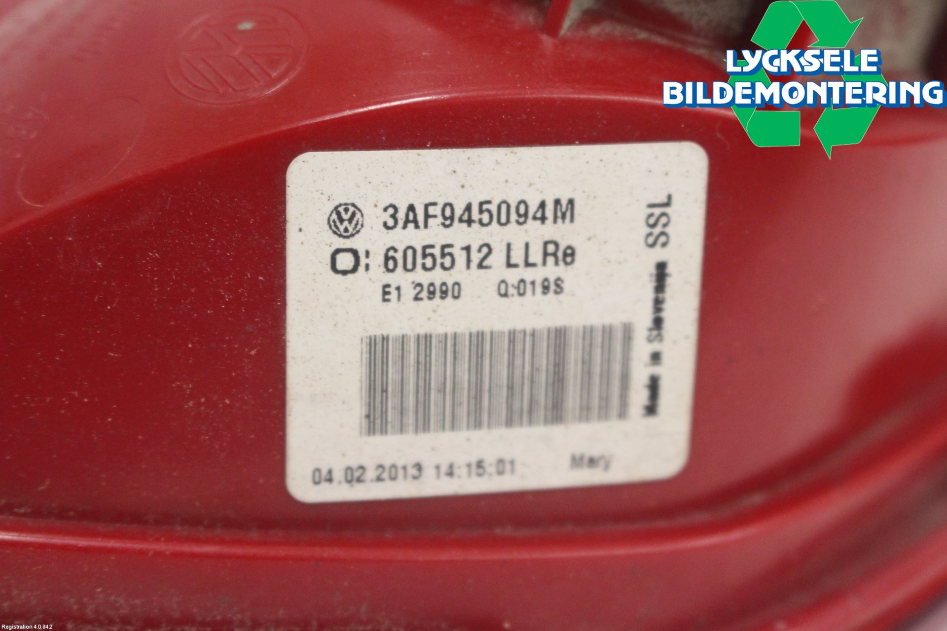 Volkswagen VW PASSAT 11-14 Bakljus Lucka Hö