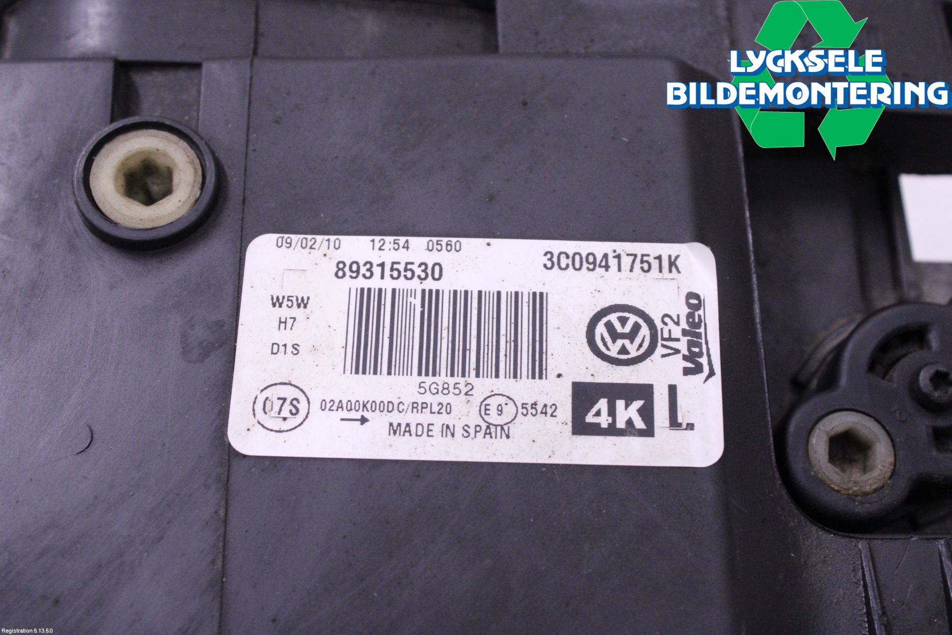 Volkswagen VW PASSAT 05-11 Strålkastare Vänster