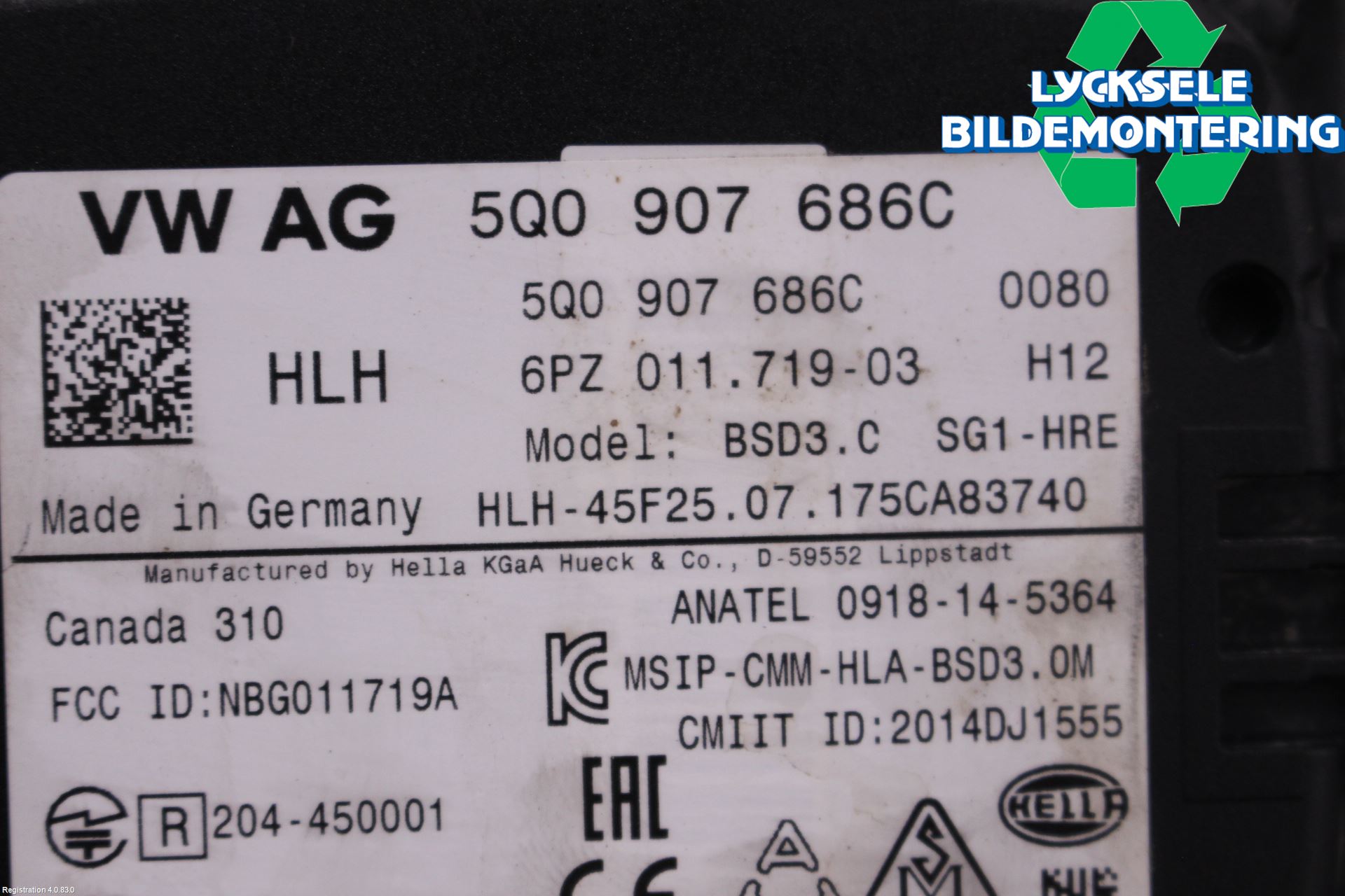 Skoda SUPERB 16-24 Sensor Aktivt Kollisionsskydd