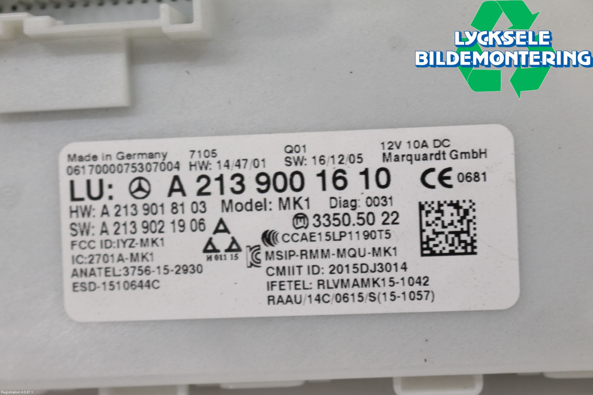 Mercedes-Benz MB E-KLASS (W213) 16-23 Styrenhet Nyckellöst System