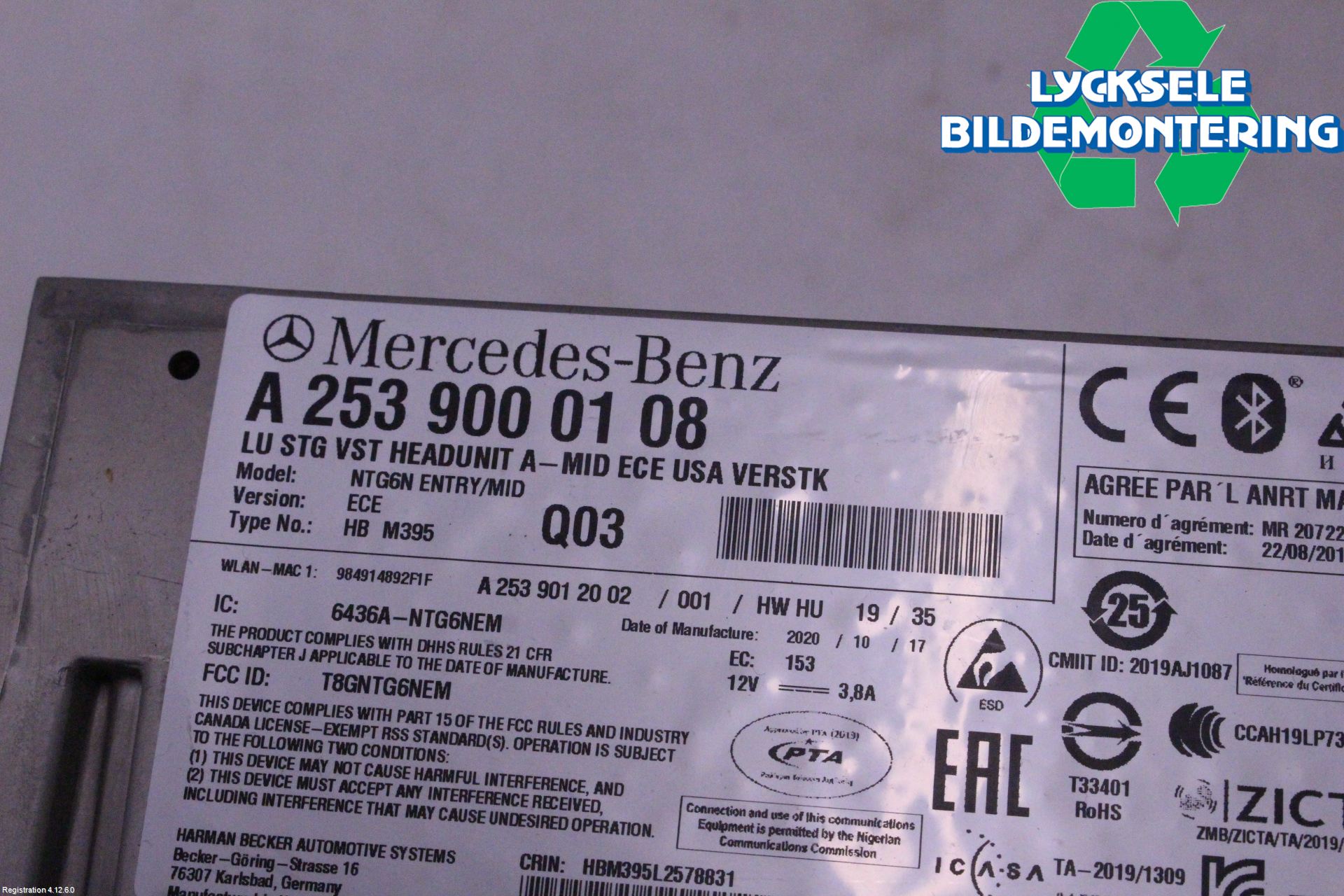 Mercedes-Benz MB GLC-KLASS (X253/C253) 15-22 Styrenhet Multimedia