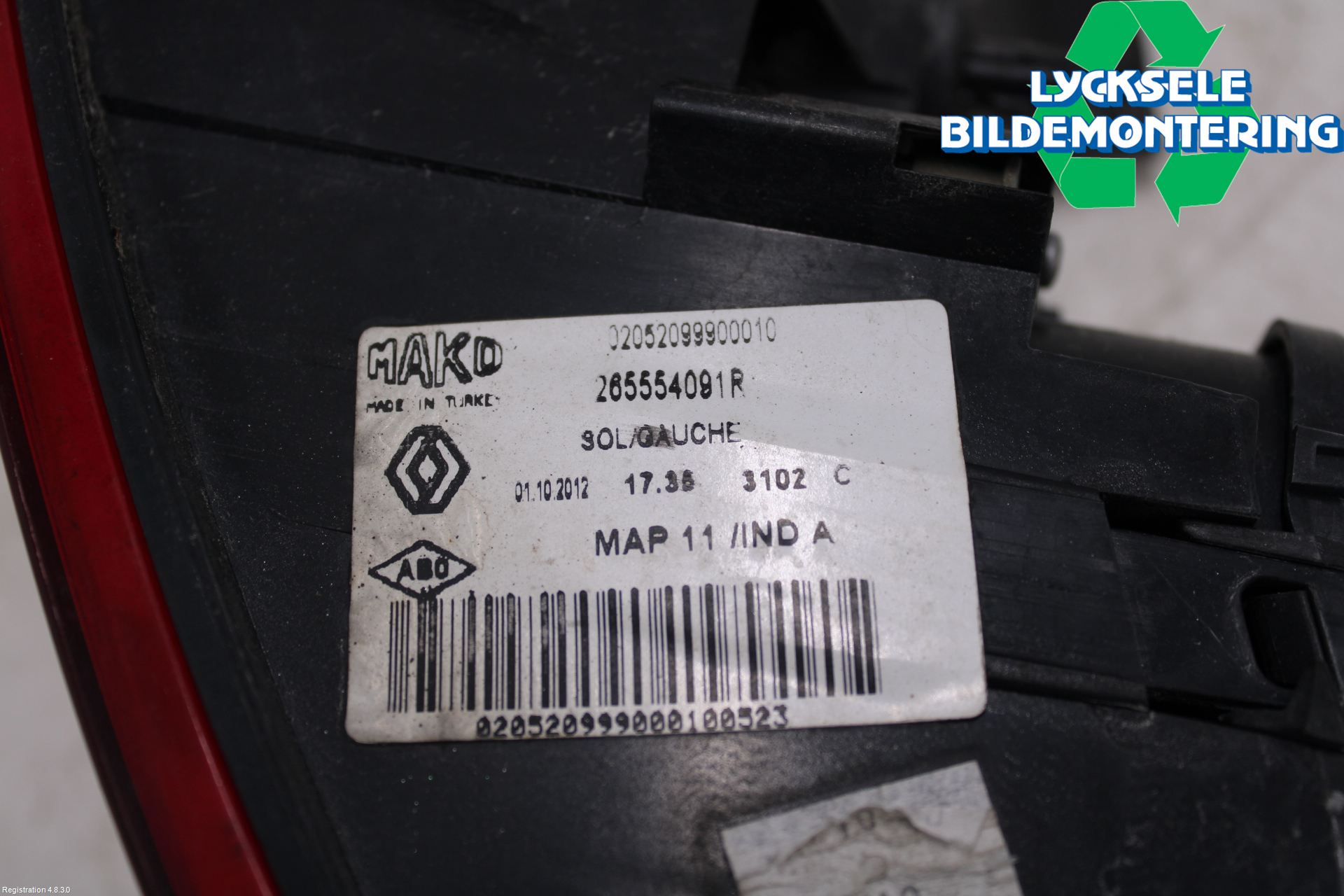 Renault CLIO IV 12-16 Bakljus Vänster