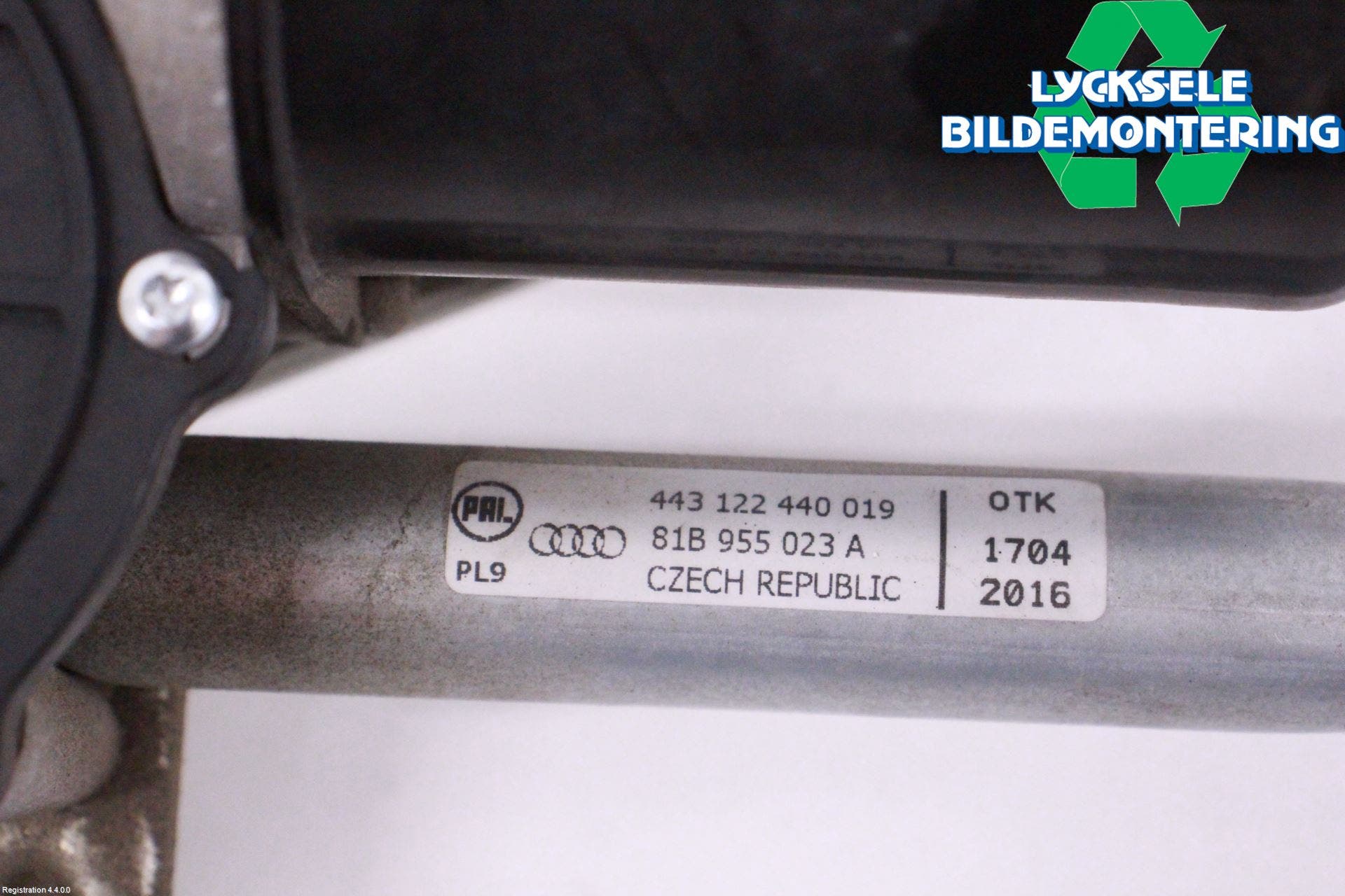 Audi Q2/SQ2 17- Torkarmekanism Vindruta