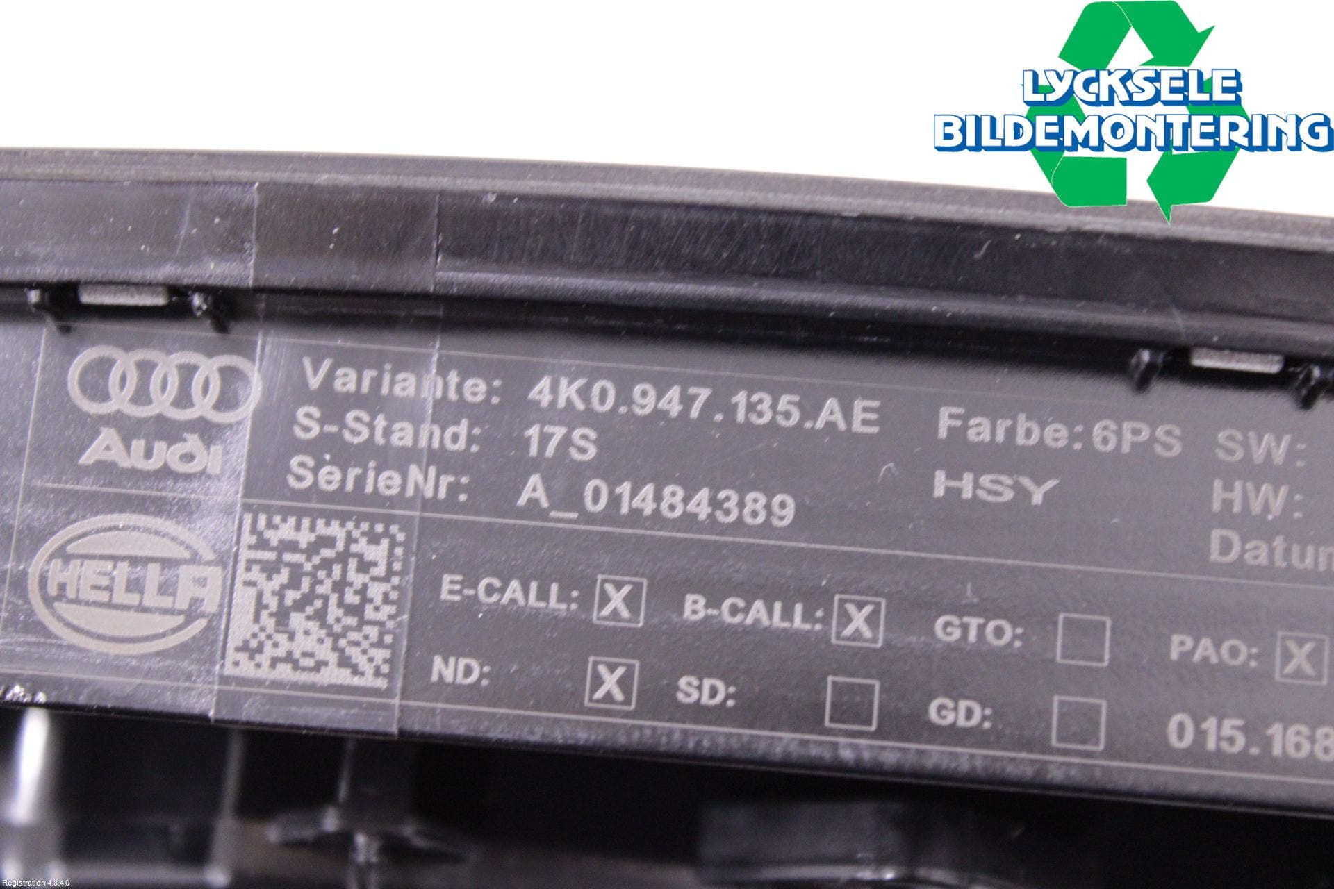 Audi A4/S4 B9 20- Innerbelysning