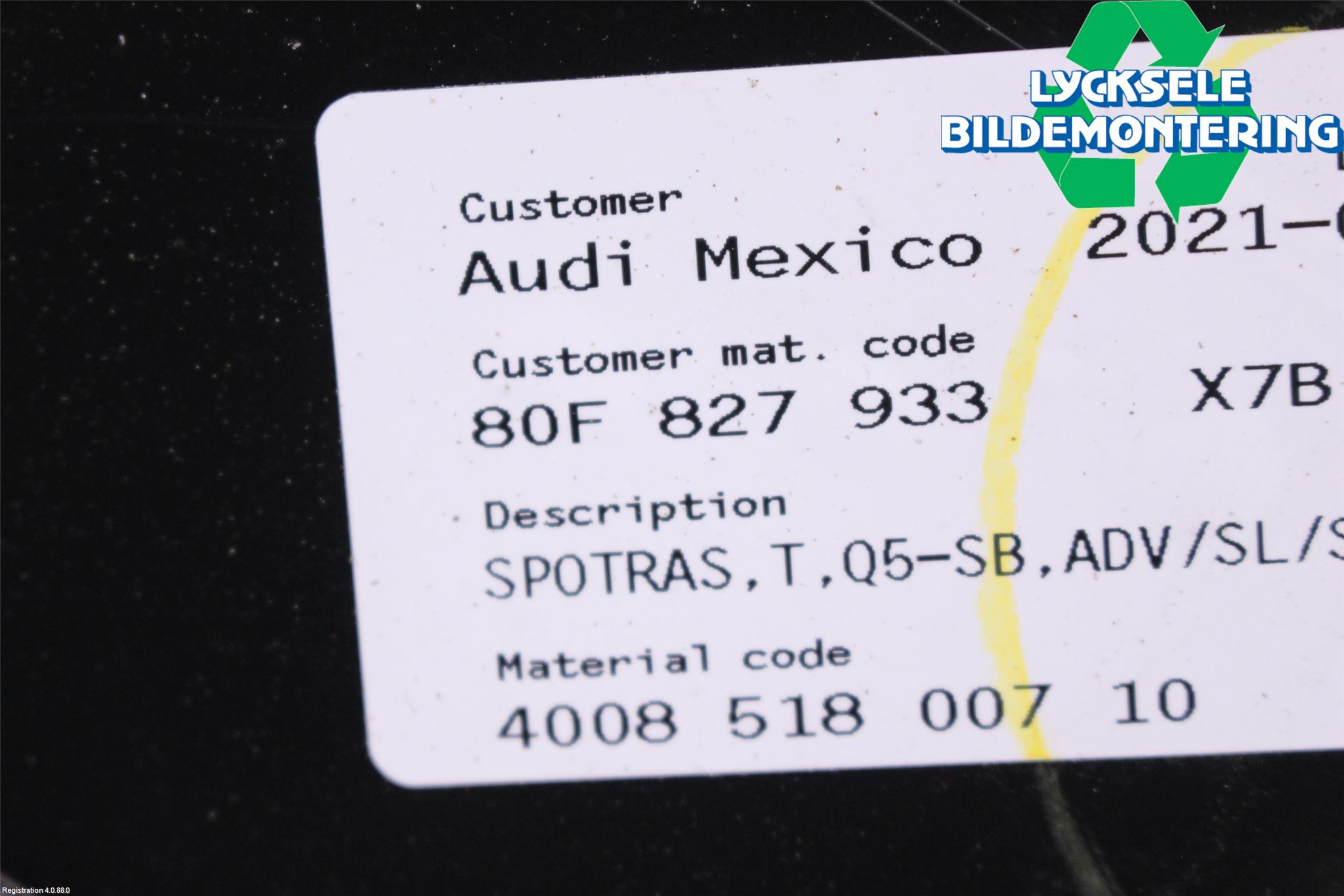 Audi Q5/SQ5 17- Spoiler Baklucka