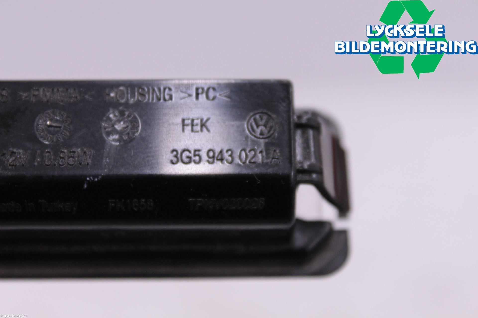 Volkswagen VW GOLF / E-GOLF VII 13-20 Skylt Belysning