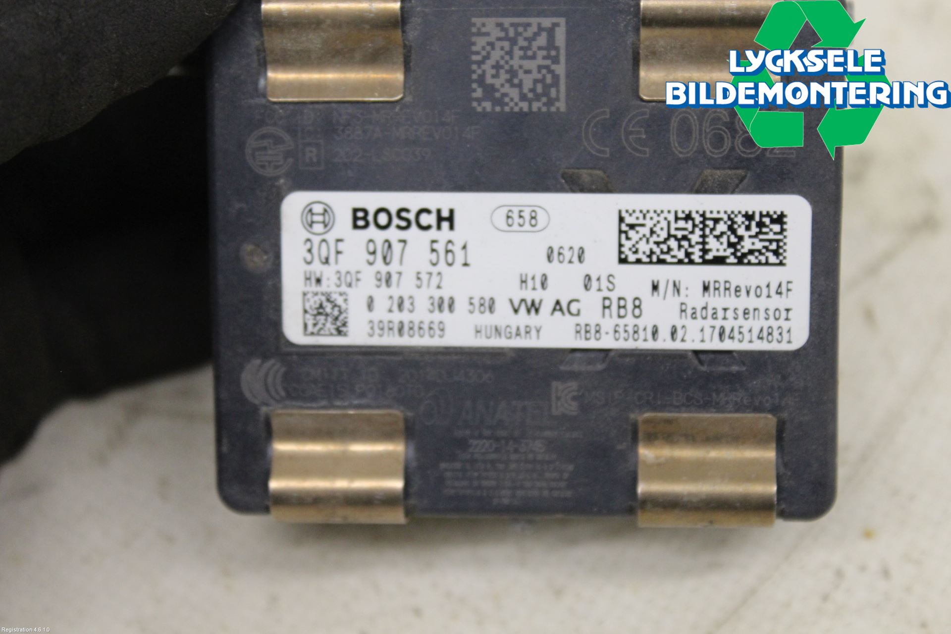 Volkswagen VW GOLF / E-GOLF VII 13-20 Sensor Aktivt Kollisionsskydd