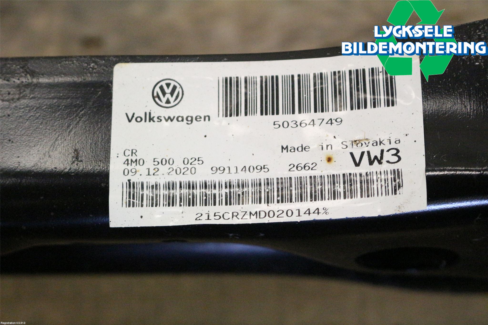 Volkswagen VW TOUAREG CR 18- Bakaxelbalk