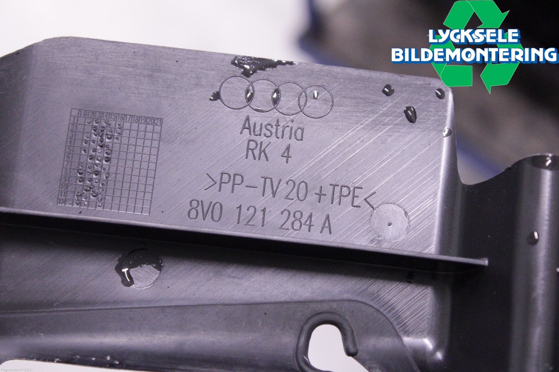 Audi A3/S3 8V 13-20 Deflektor Plåt-Plast Kylning