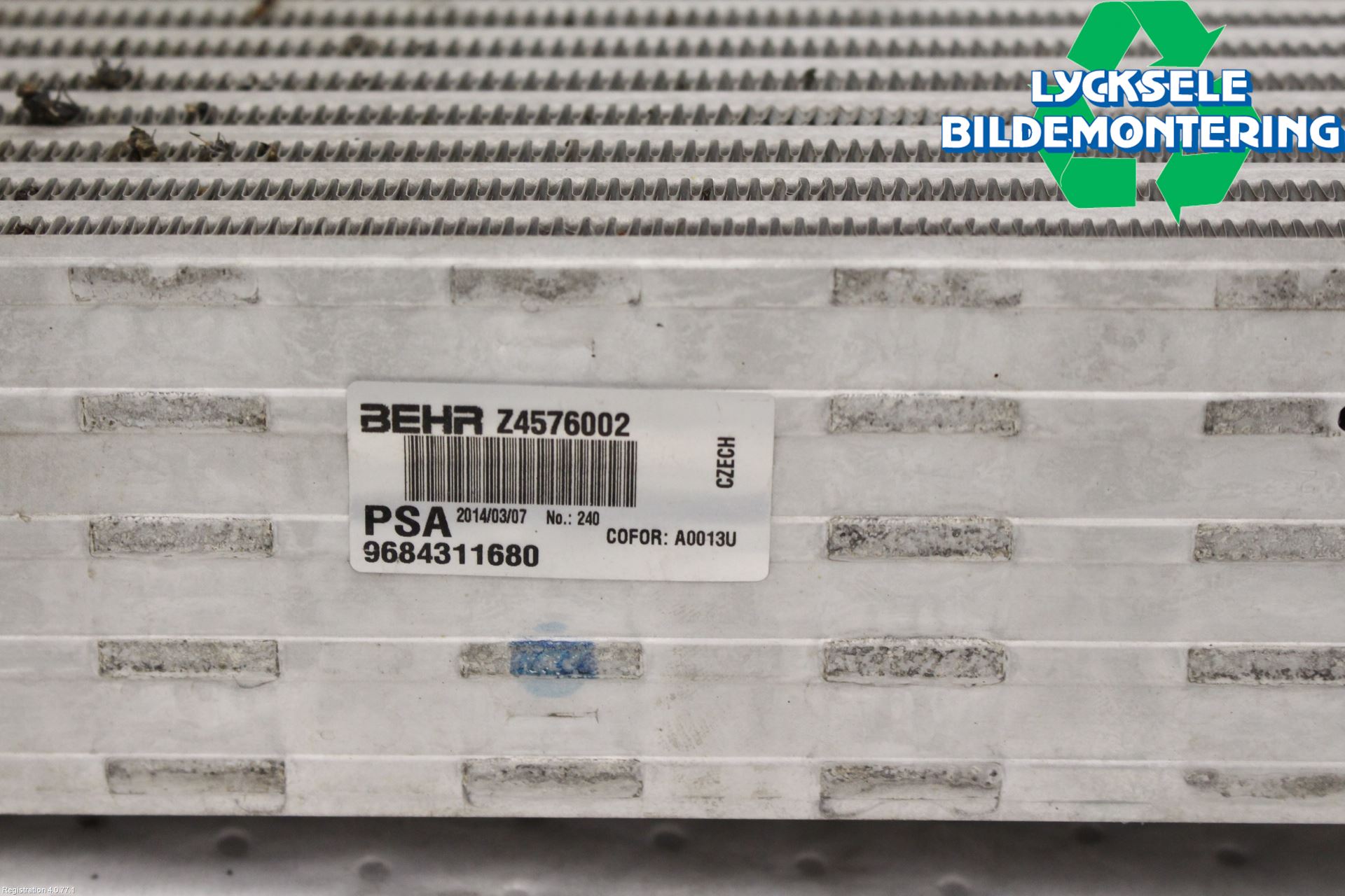 Peugeot 2008 13-20 Laddluft-Intercooler Kyl