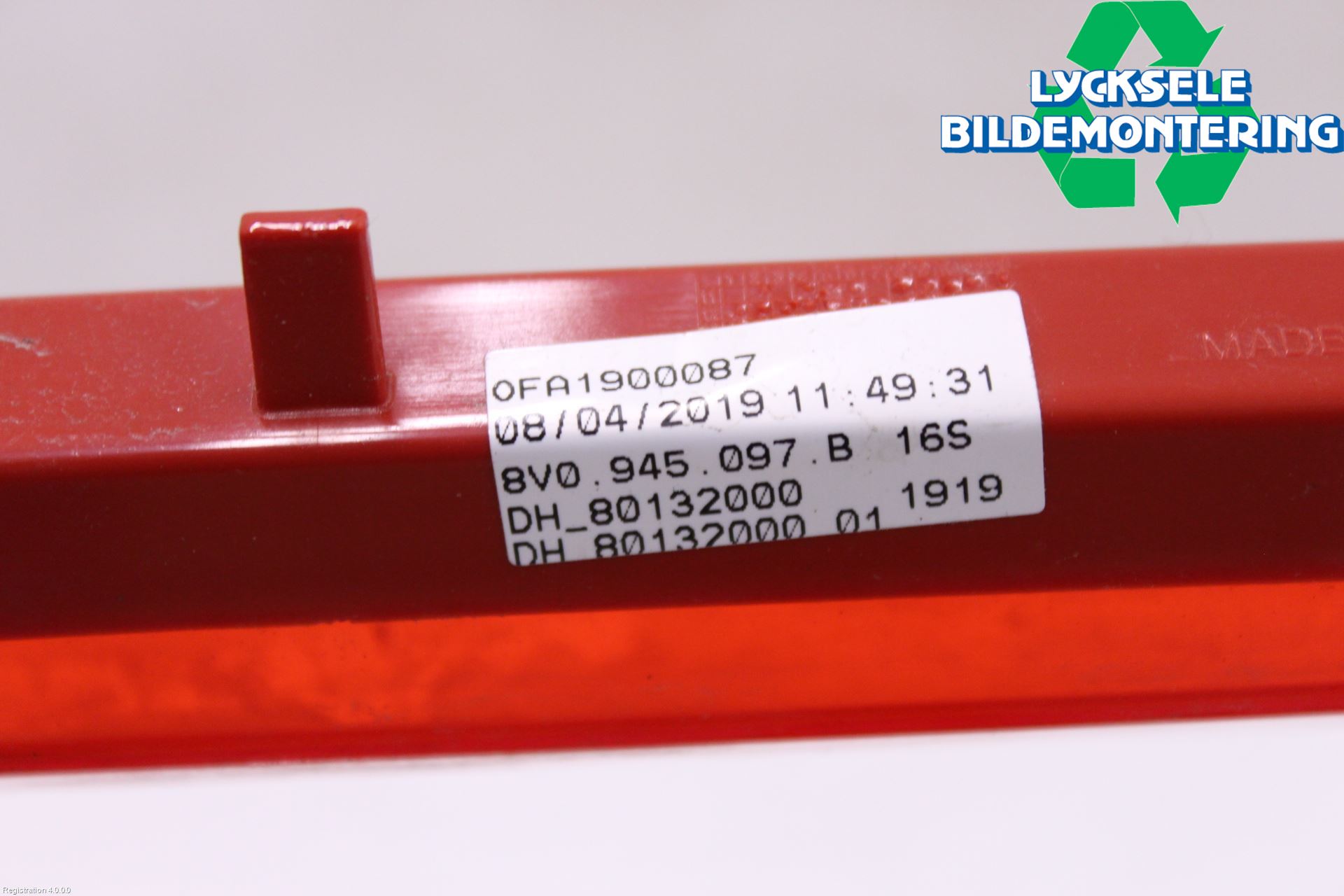 Audi A3/S3 8V 13-20 Bromsljus Bakruta