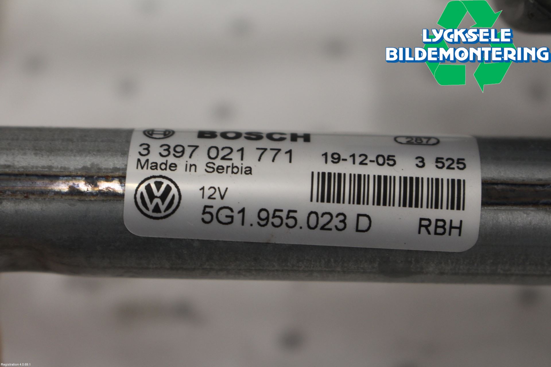 Volkswagen VW GOLF / E-GOLF VII 13-20 Torkarmekanism Vindruta