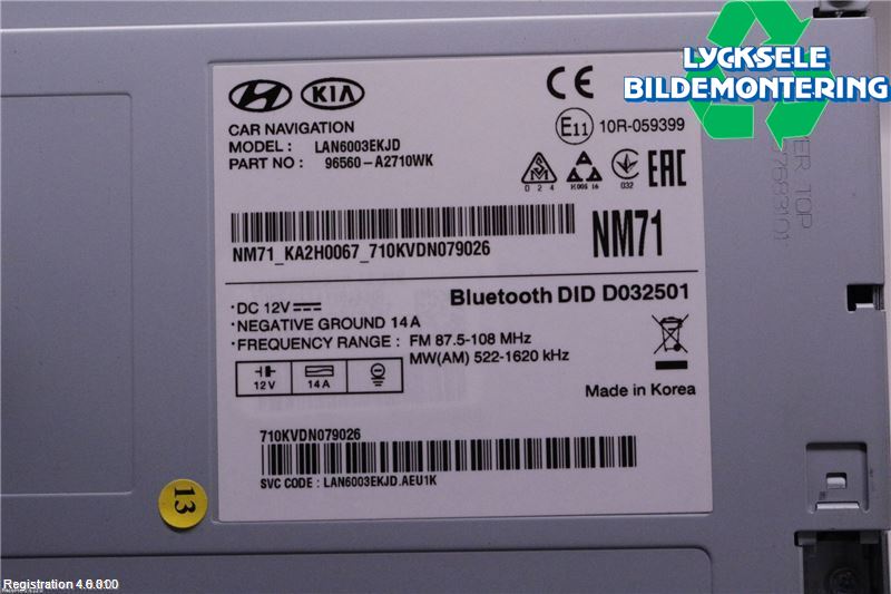 Kia CEED 12-18 Cd Radio - Multimediapanel