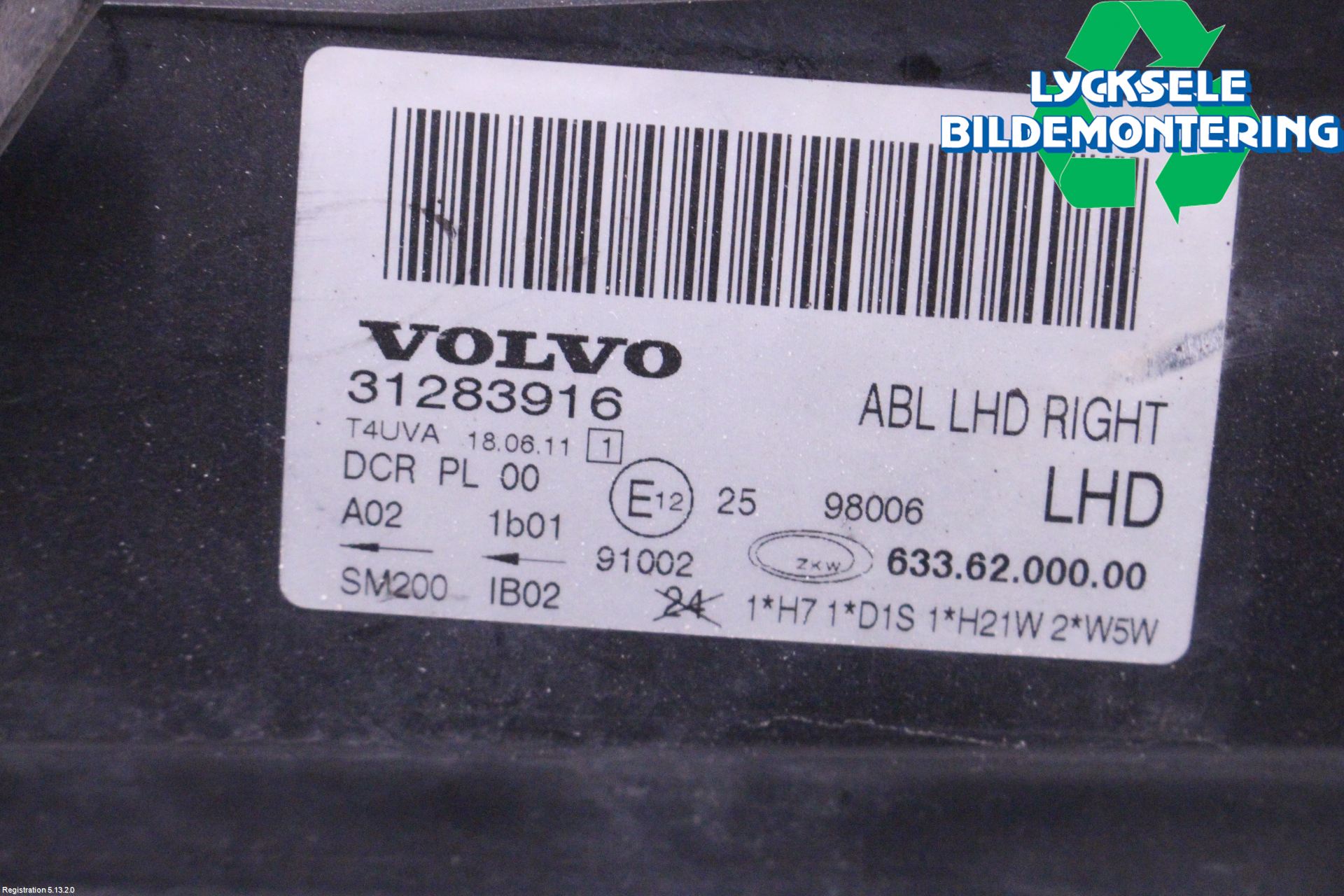 Volvo XC70 08-13 Strålkastare Höger