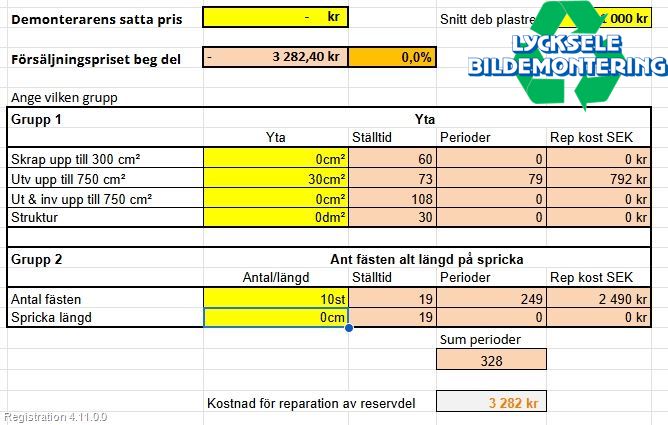 Audi A4 12-15 Stötfångarbeklädnad Bak