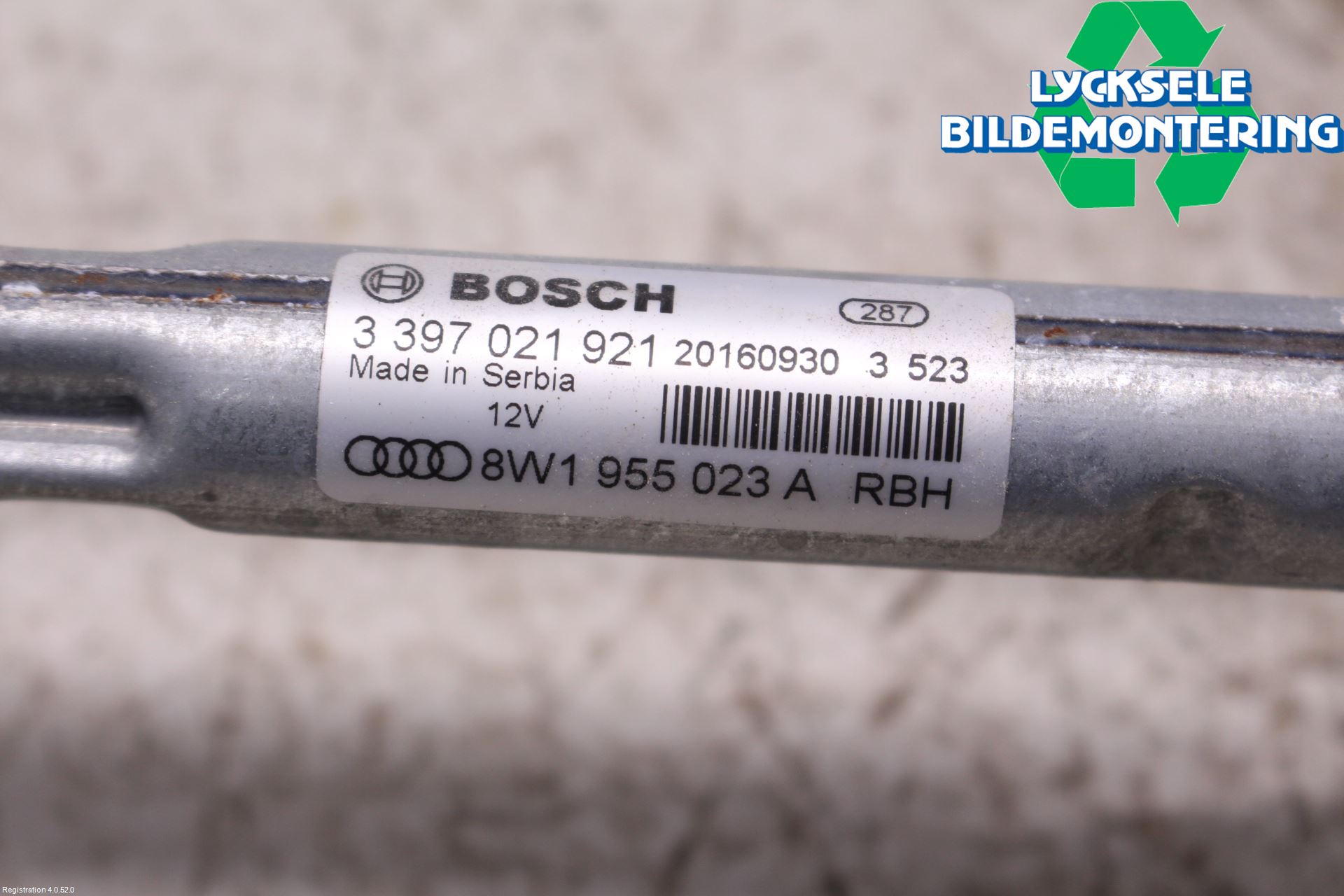 Audi A4/S4 B9 16-19 Torkarmekanism Vindruta