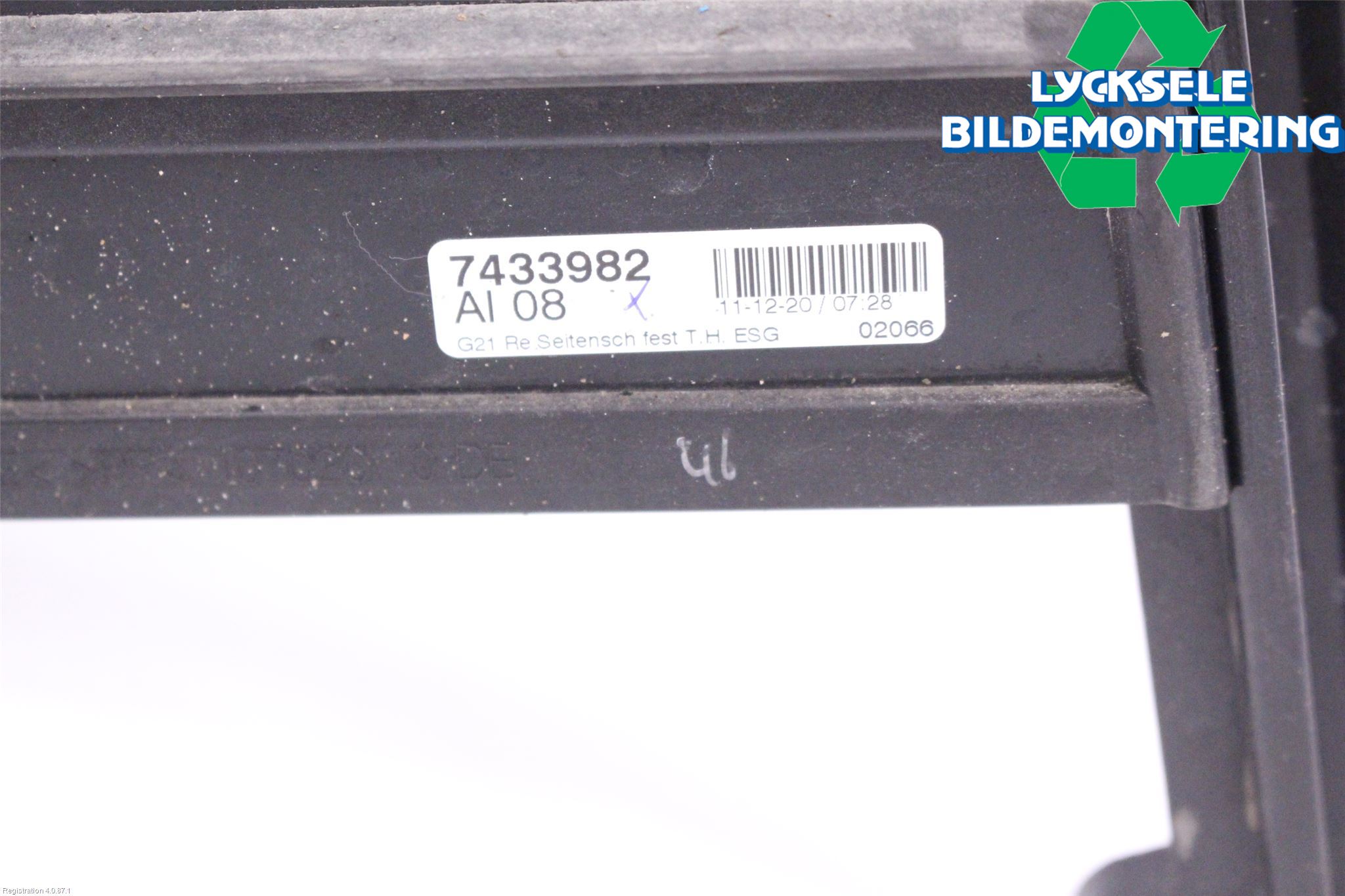 BMW 3 G20/G21/G80/G81 19- Dörruta Bak Lilla Hö