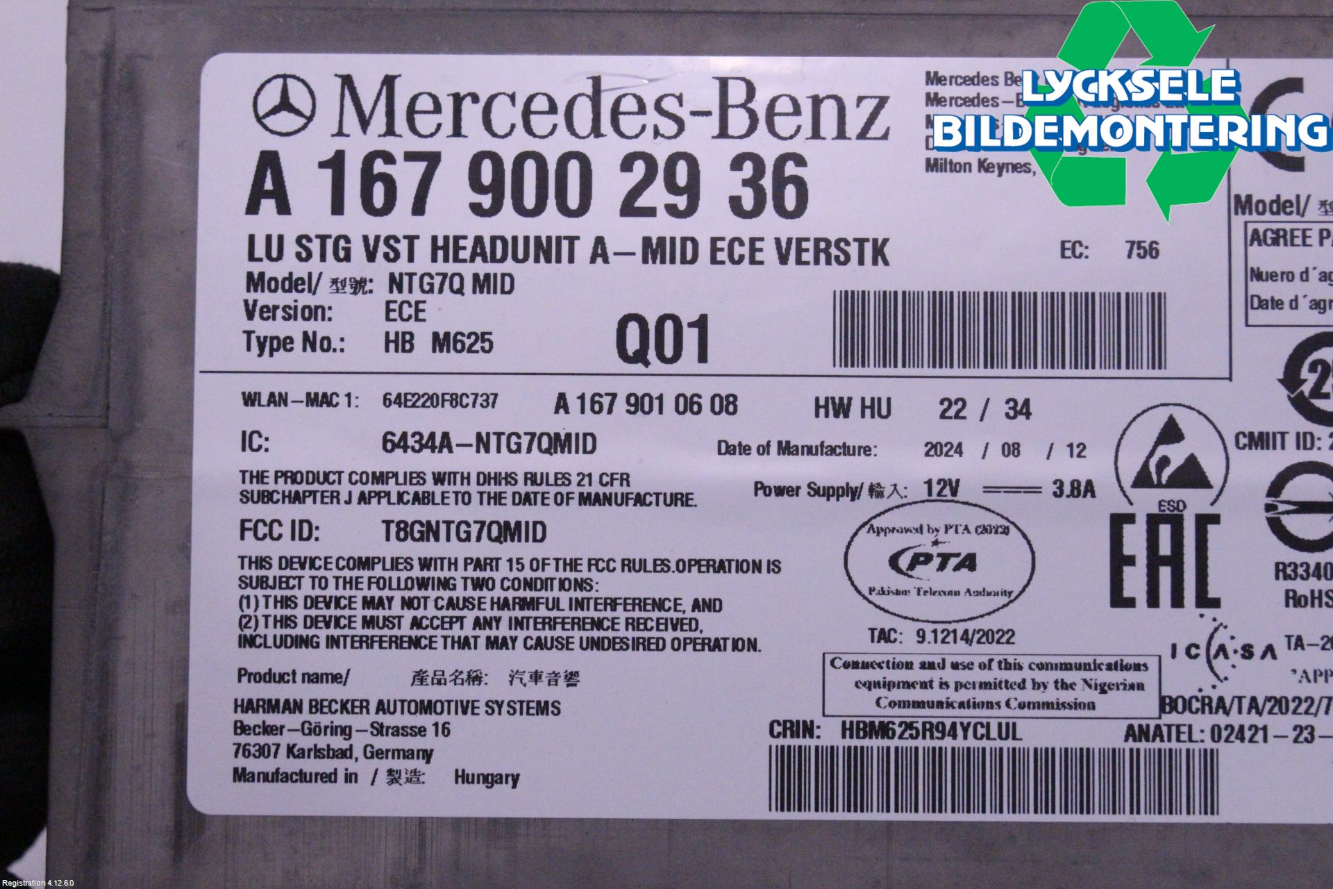 Mercedes-Benz MB VITO/V-KLASS (W640,W447,W448) 14- Cd Radio - Multimediapanel