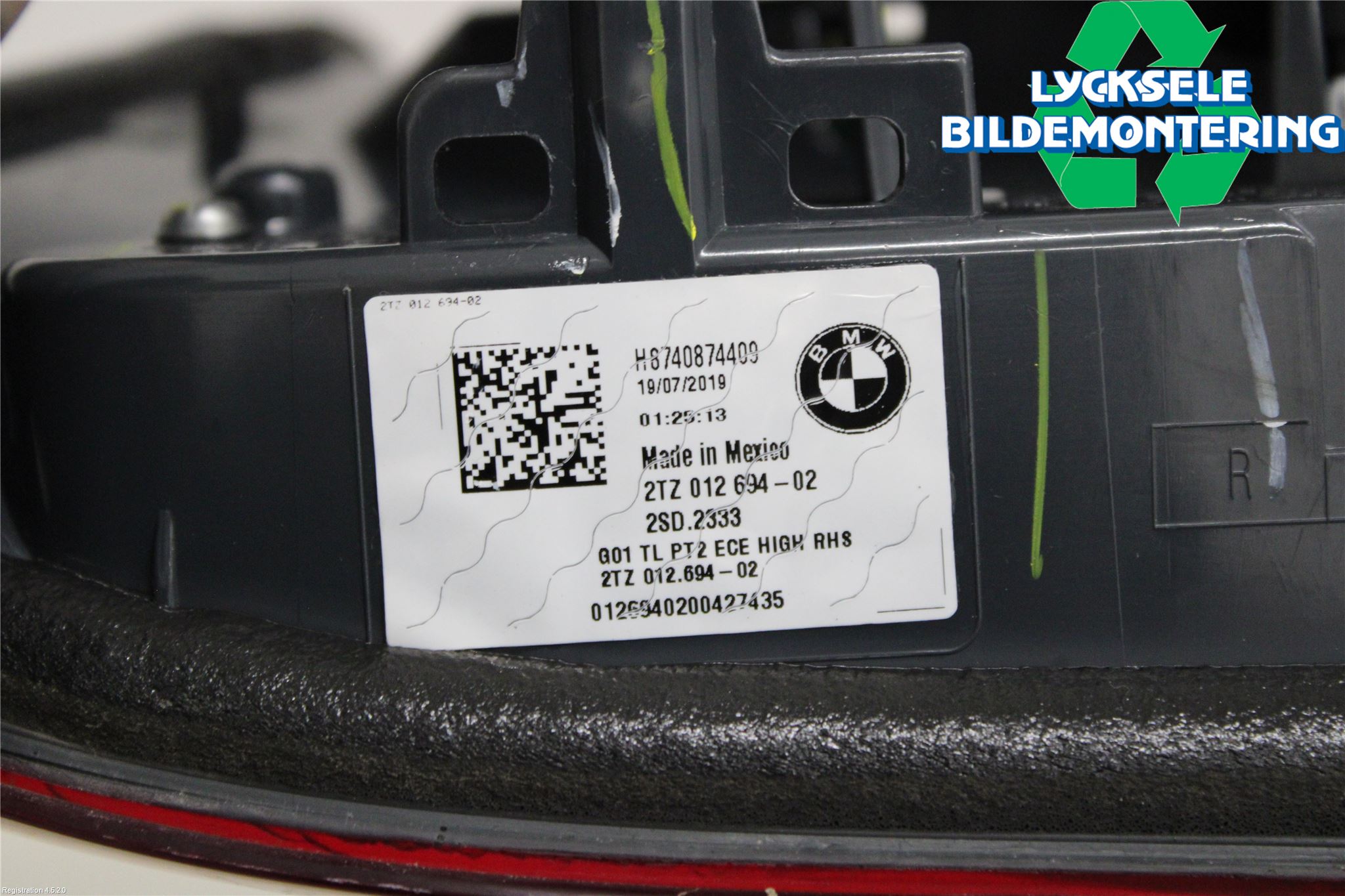 BMW X3 G01 18- Bakljus Lucka Hö