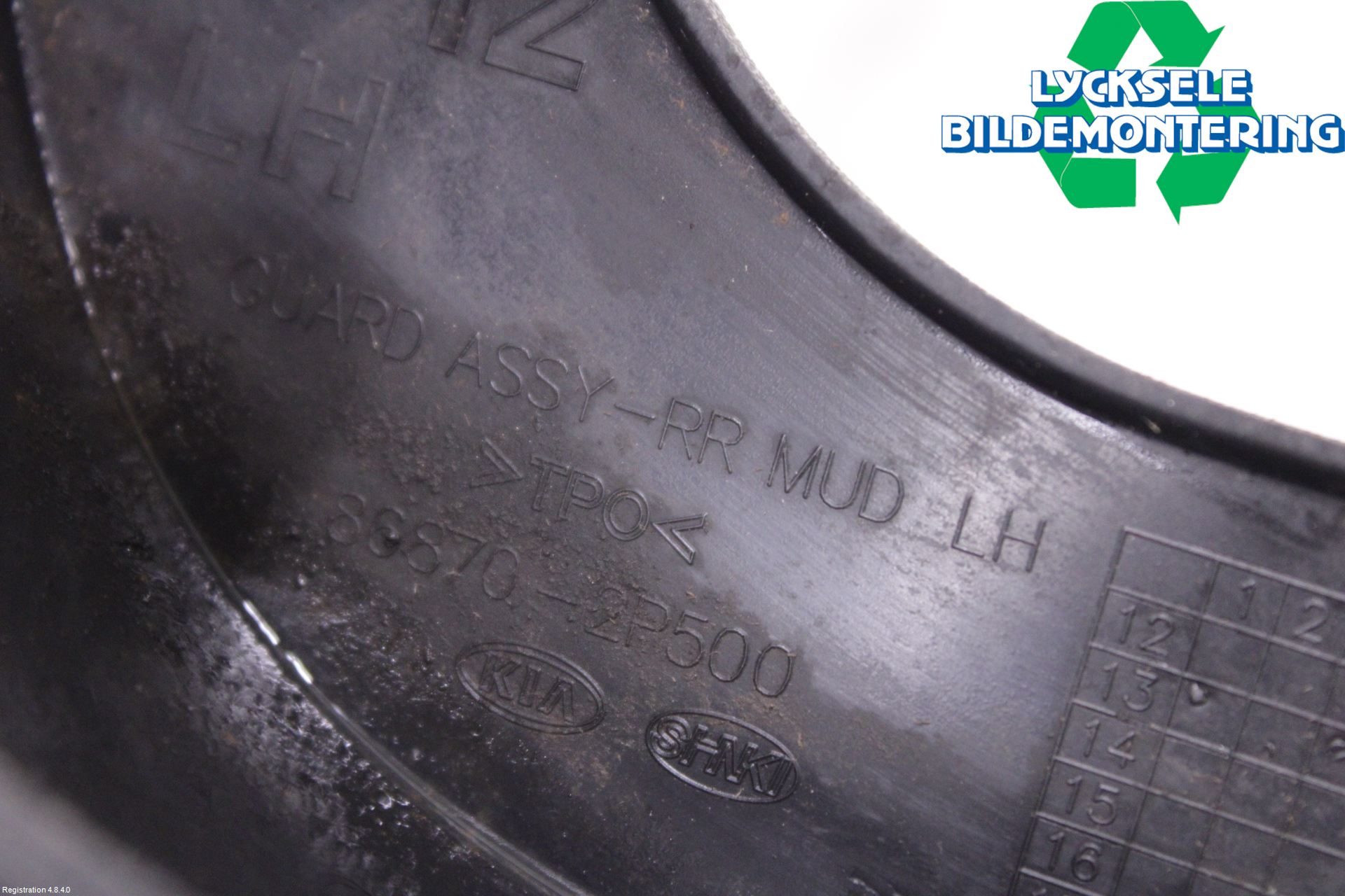 Kia SORENTO 10-14 Stänkskydd