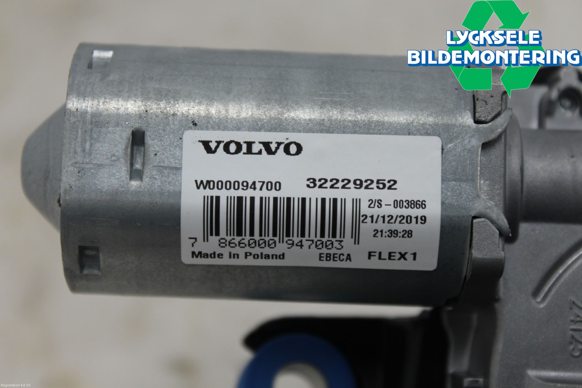 Volvo V60 19- Torkarmotor Baklucka