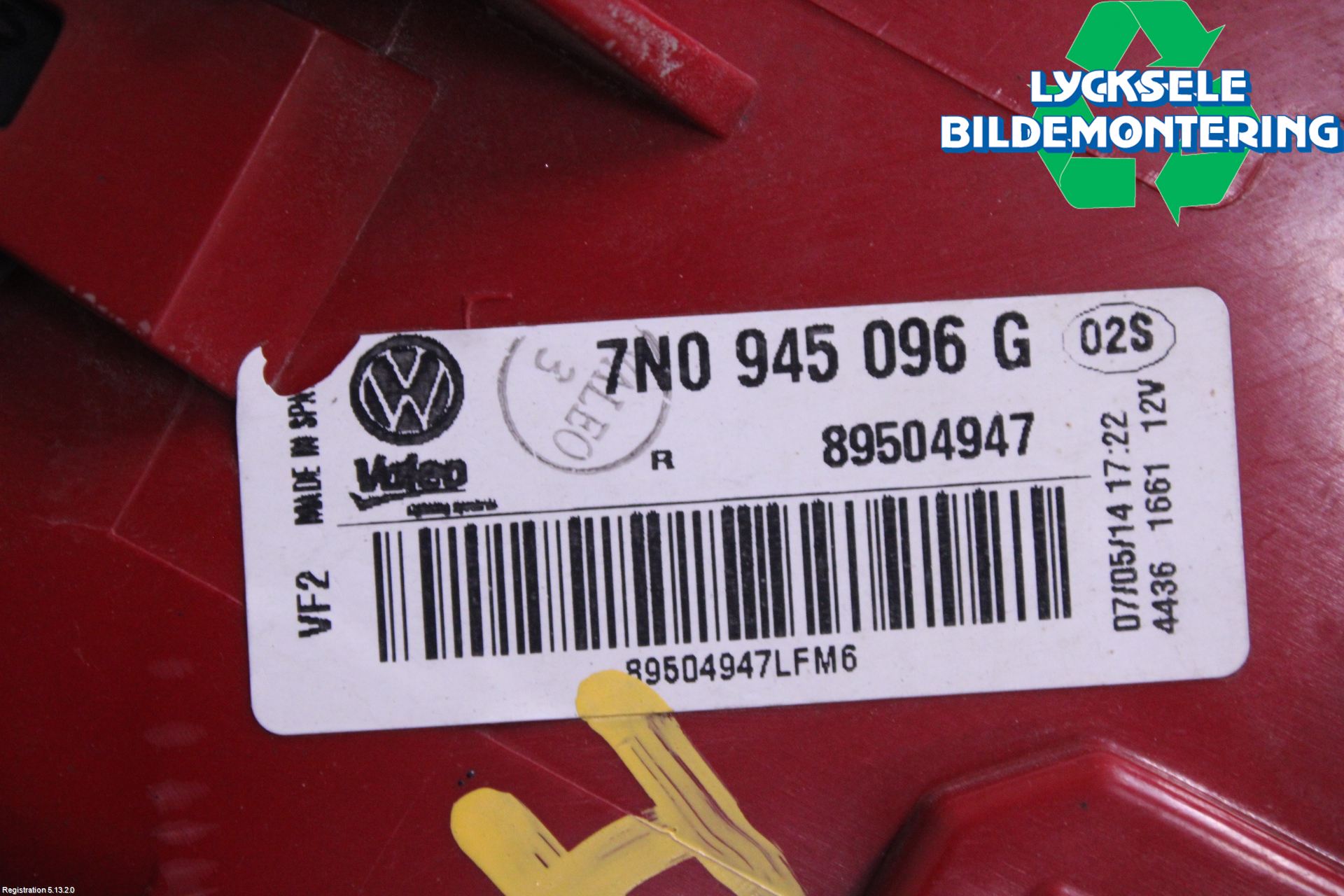 Volkswagen VW SHARAN 11- Bakljus Höger