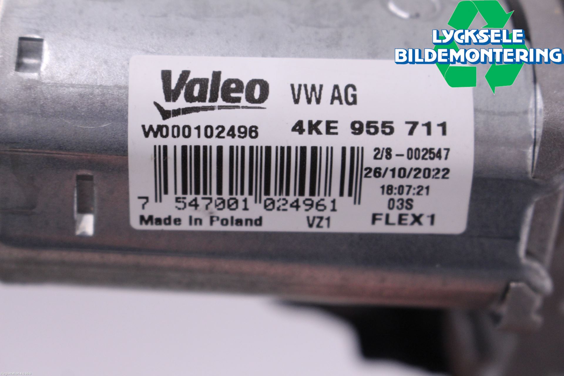 Audi A4/S4 B9 20- Torkarmotor Baklucka