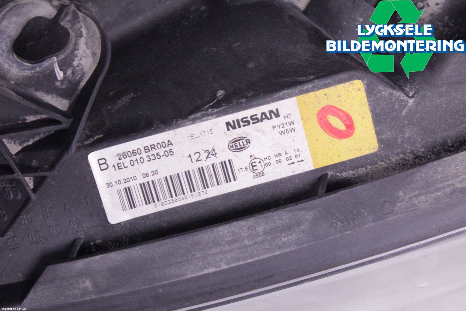 Nissan QASHQAI 10-14 Strålkastare Vänster