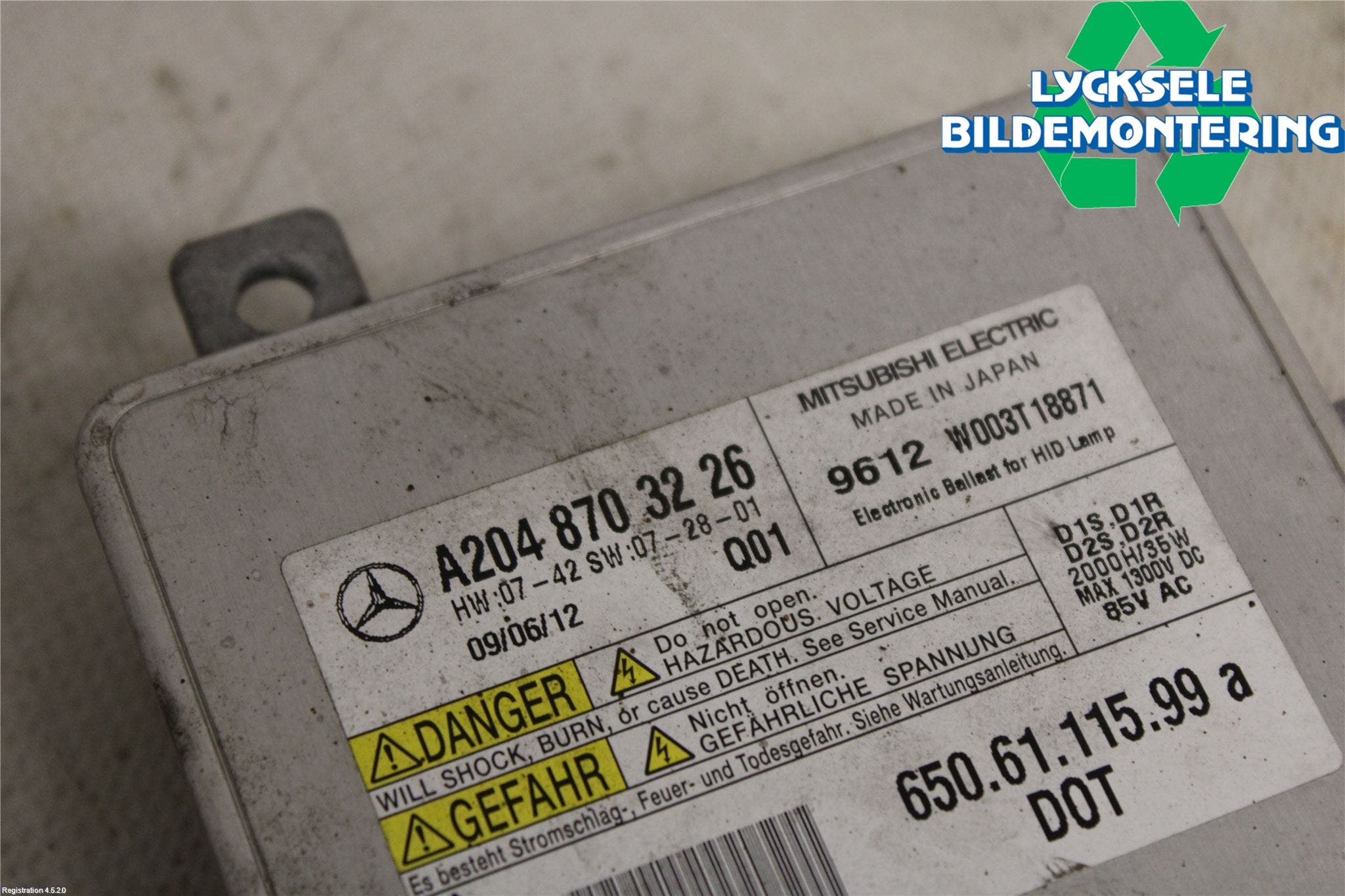 Mercedes-Benz MB GLK-KLASS (X204) 08-16 Styrenhet Strålkastare