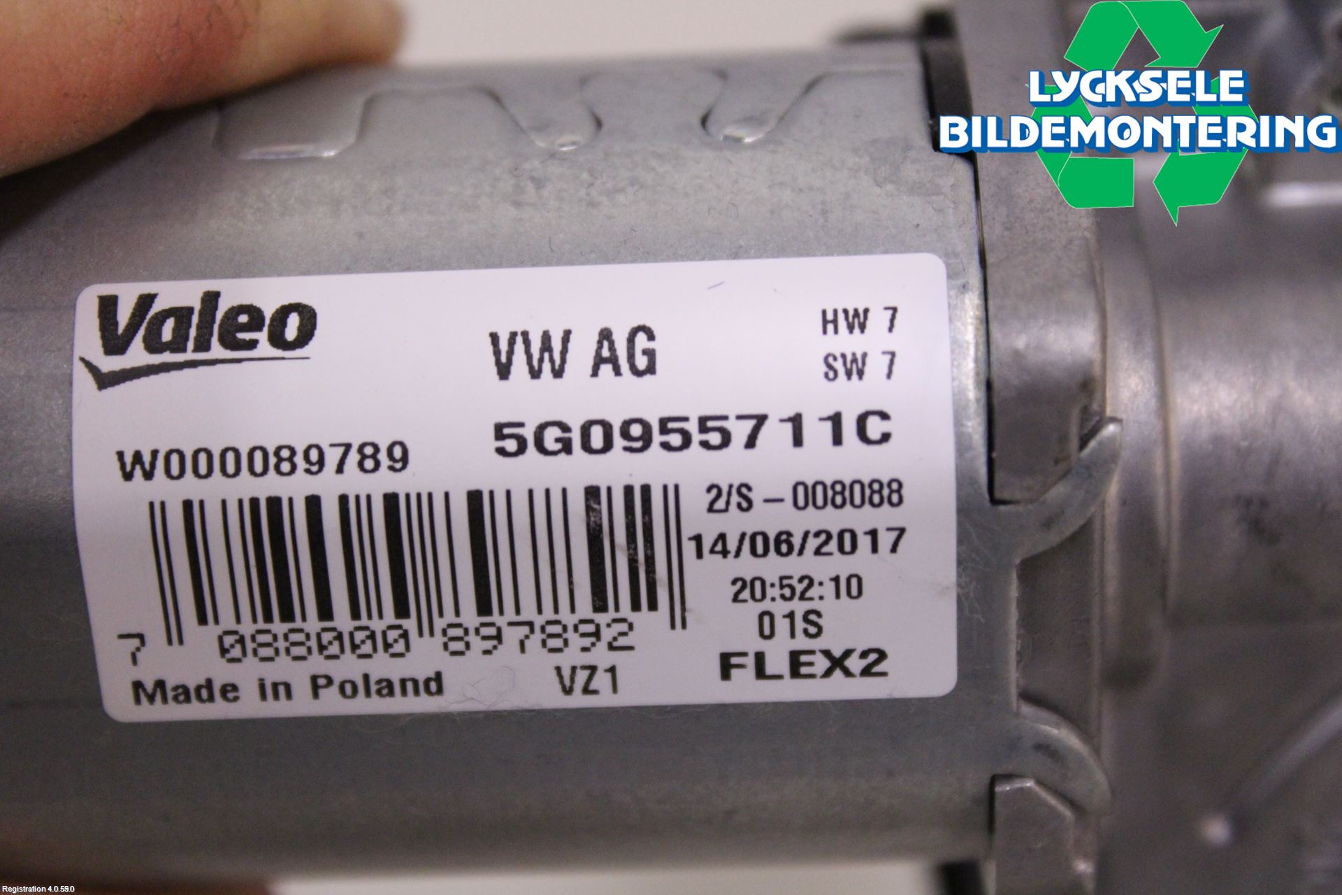 Volkswagen VW GOLF / E-GOLF VII 13-20 Torkarmotor Baklucka