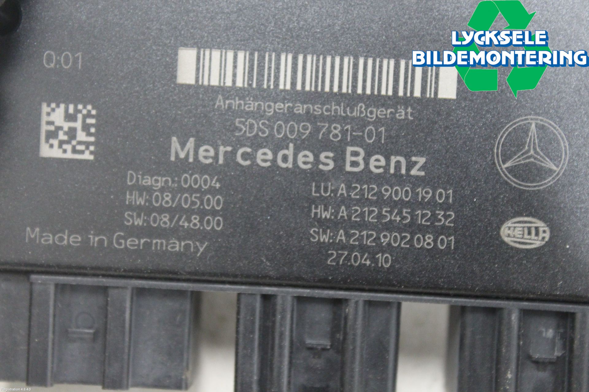 Mercedes-Benz MB E-KLASS (W212) 09-16 Styrenhet Dragkrok